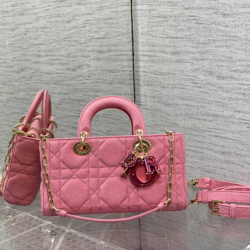 Dior Denim Macrocannage Lady D-Joy Pink (26*6*14cm) - EUR FASHION