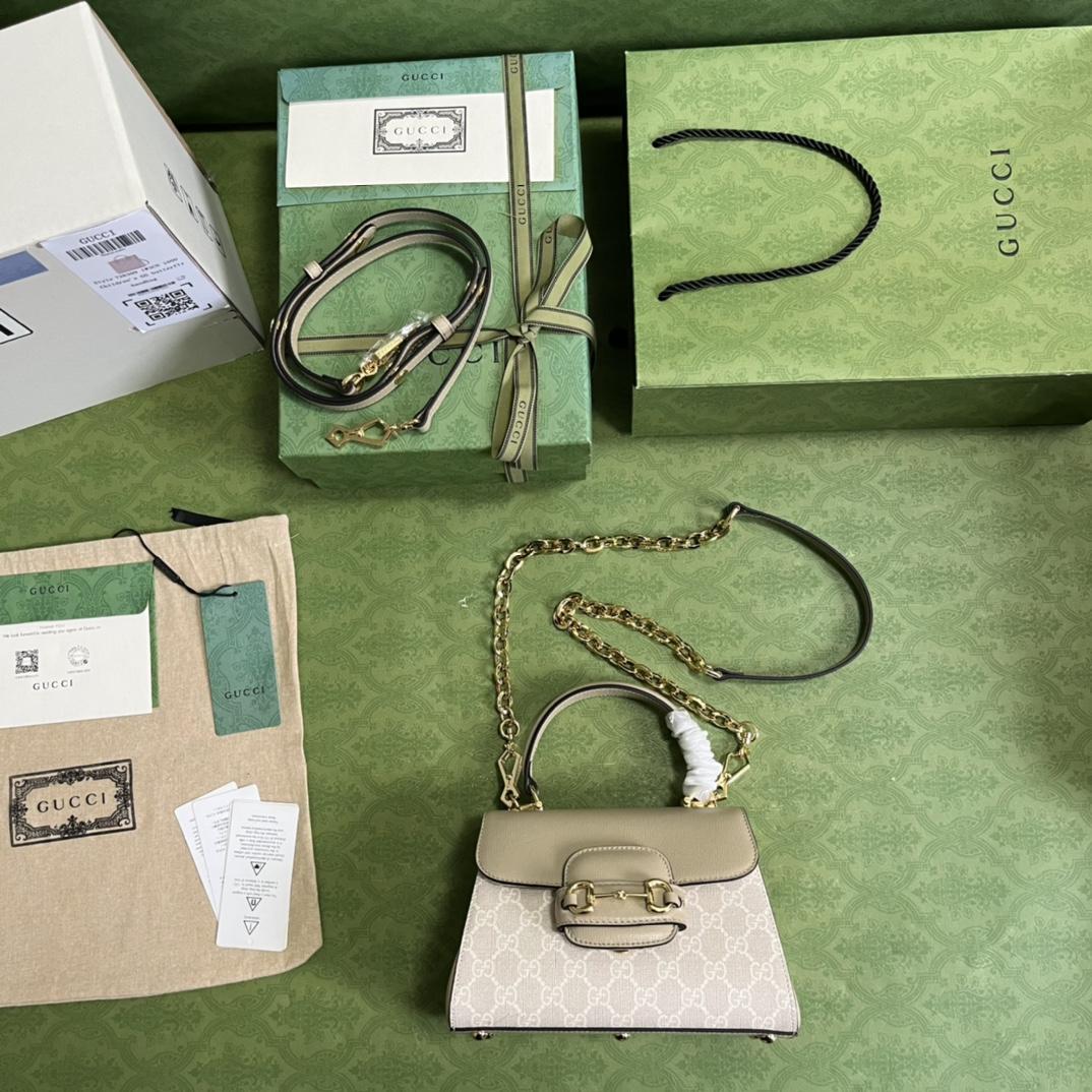 Gucci Horsebit 1955 Mini-Tasche (22 x 16 x 10,5 cm) - EUR FASHION