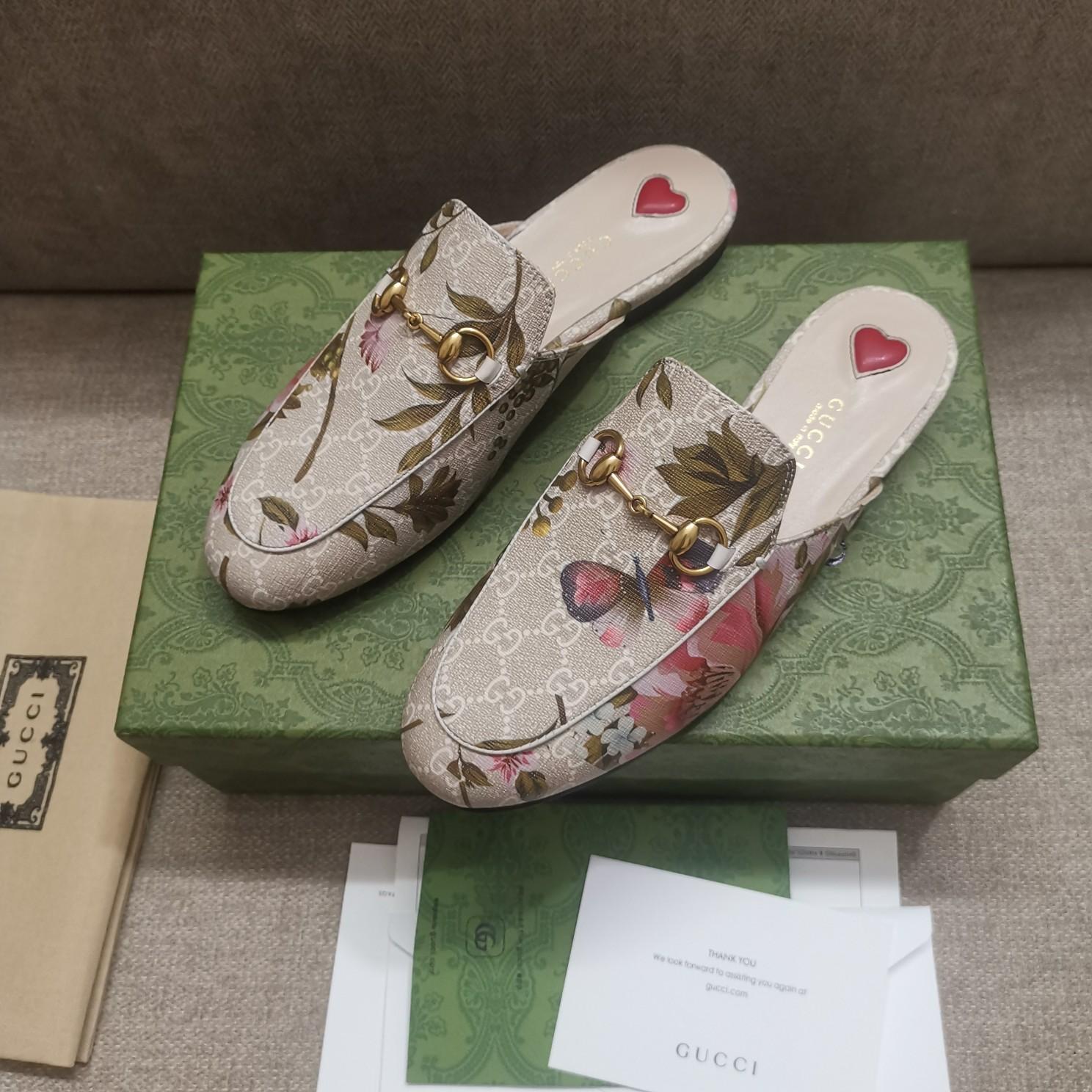 Gucci Damen GG Flora Princetown Slipper - EUR FASHION