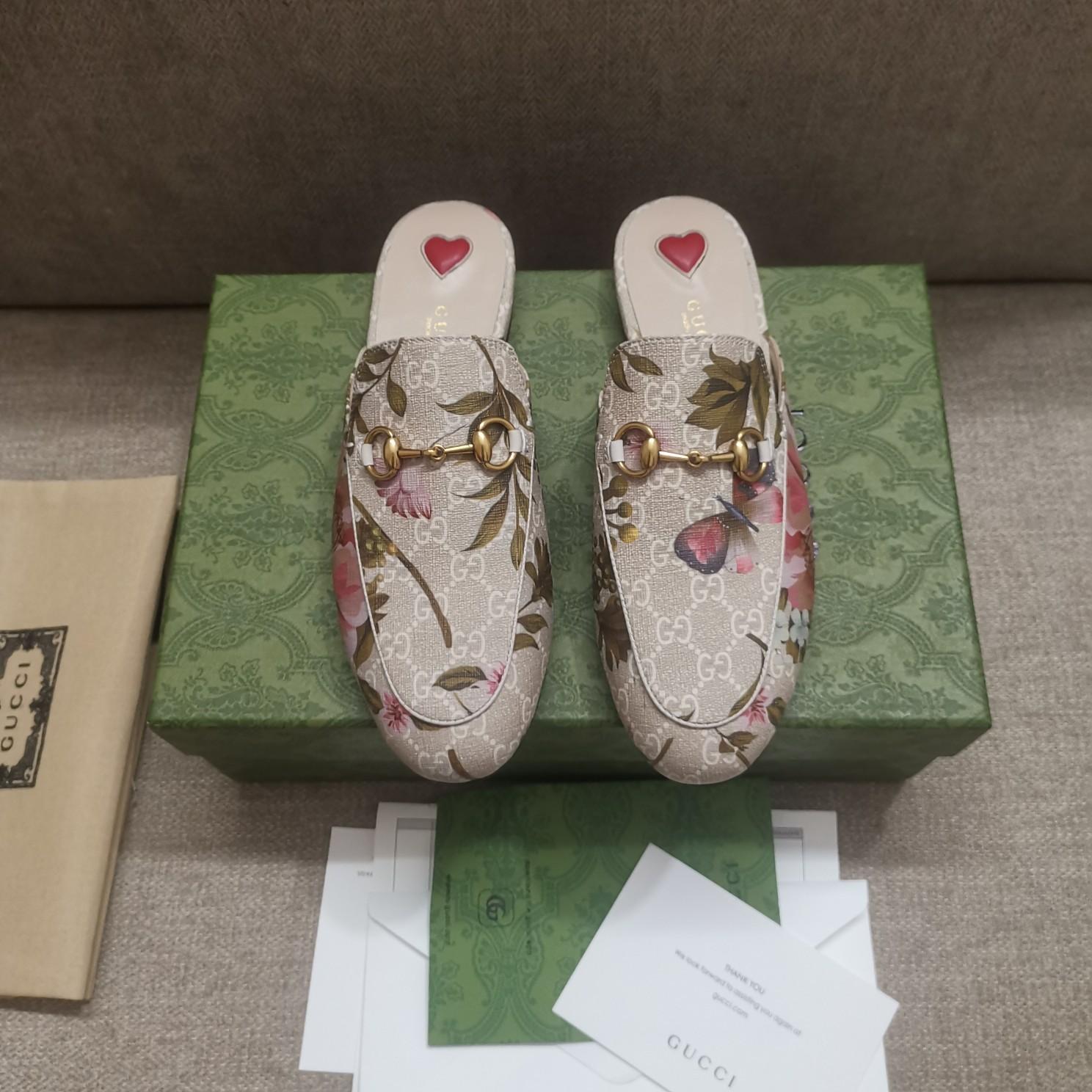 Gucci Damen GG Flora Princetown Slipper - EUR FASHION
