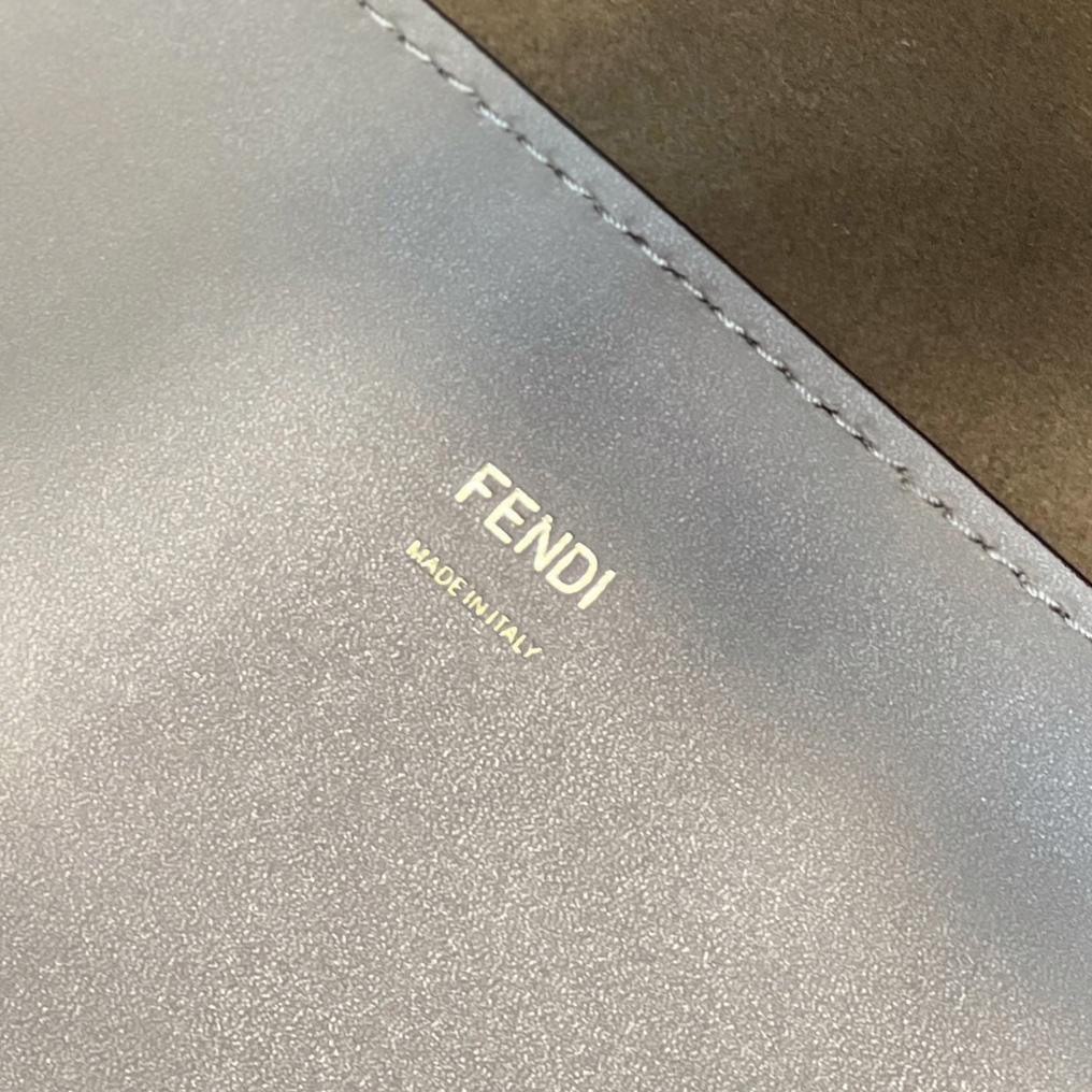 Fendi Sunshine Mittelgroßer Shopper aus beigem Leder und Elaphe - EUR FASHION