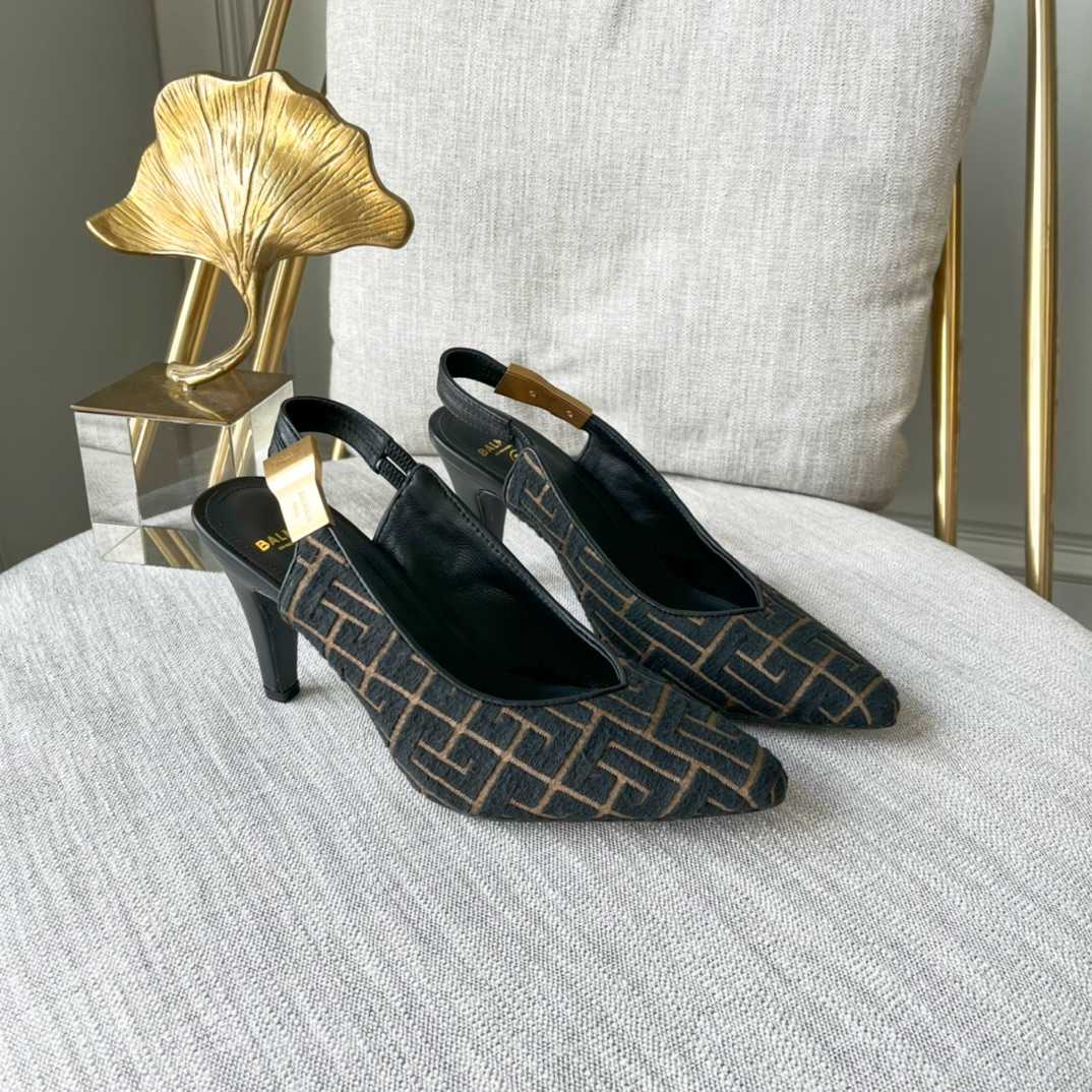 Slingback-Pumps mit Monogrammmuster von Balmain - EUR FASHION