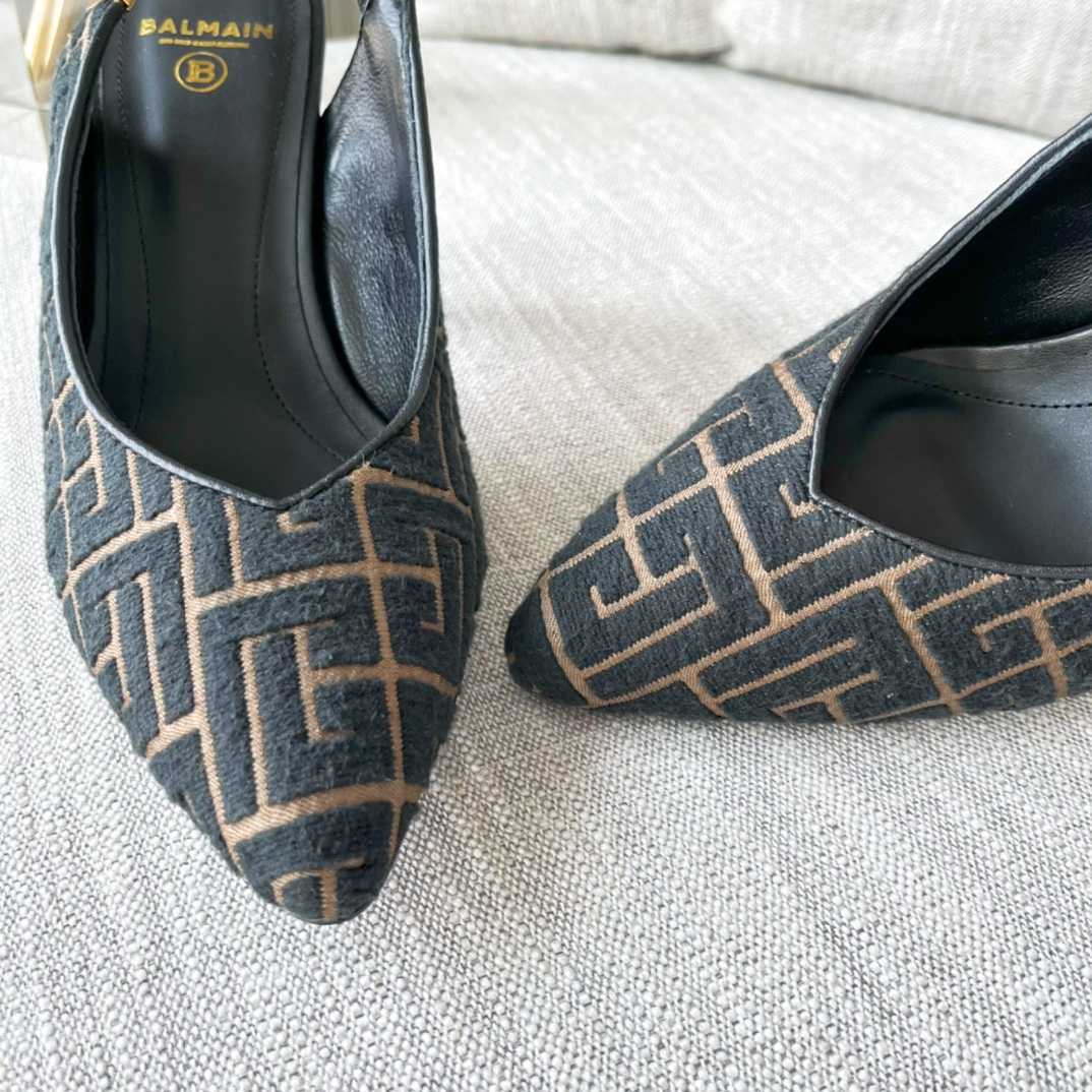 Slingback-Pumps mit Monogrammmuster von Balmain - EUR FASHION