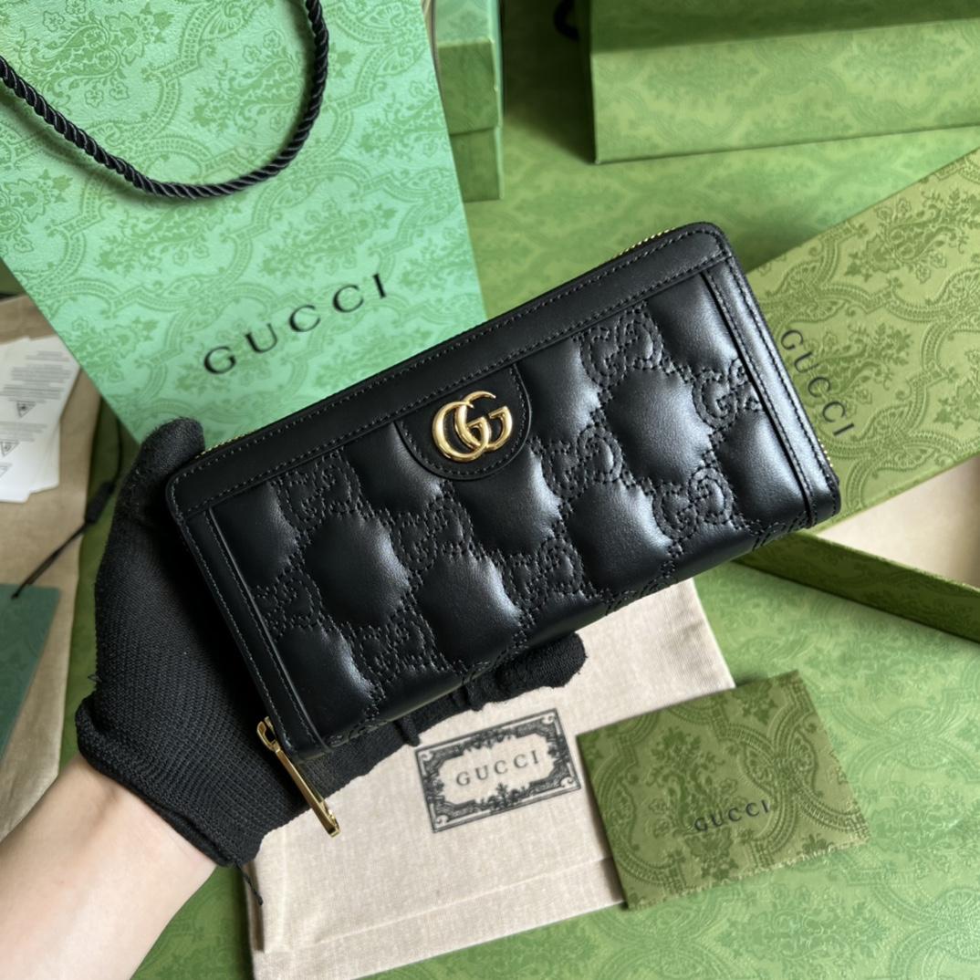 Gucci GG Matelasse-Geldbörse mit umlaufendem Reißverschluss - EUR FASHION