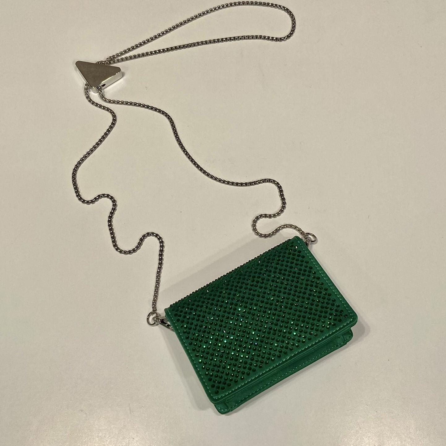 Prada-Kartenetui mit Schultergurt und Kristallen - EUR FASHION