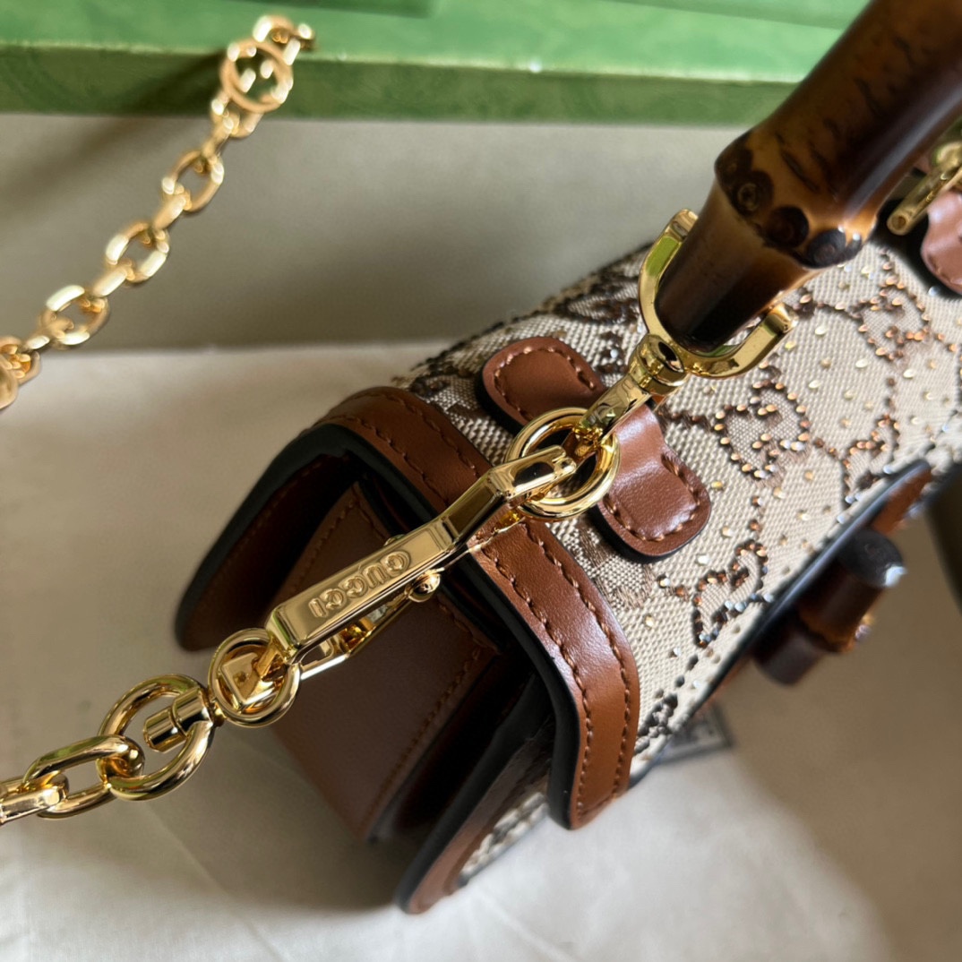 Gucci Bamboo 1947 Mini-Tasche mit Henkel (17–12,5–8 cm) - EUR FASHION