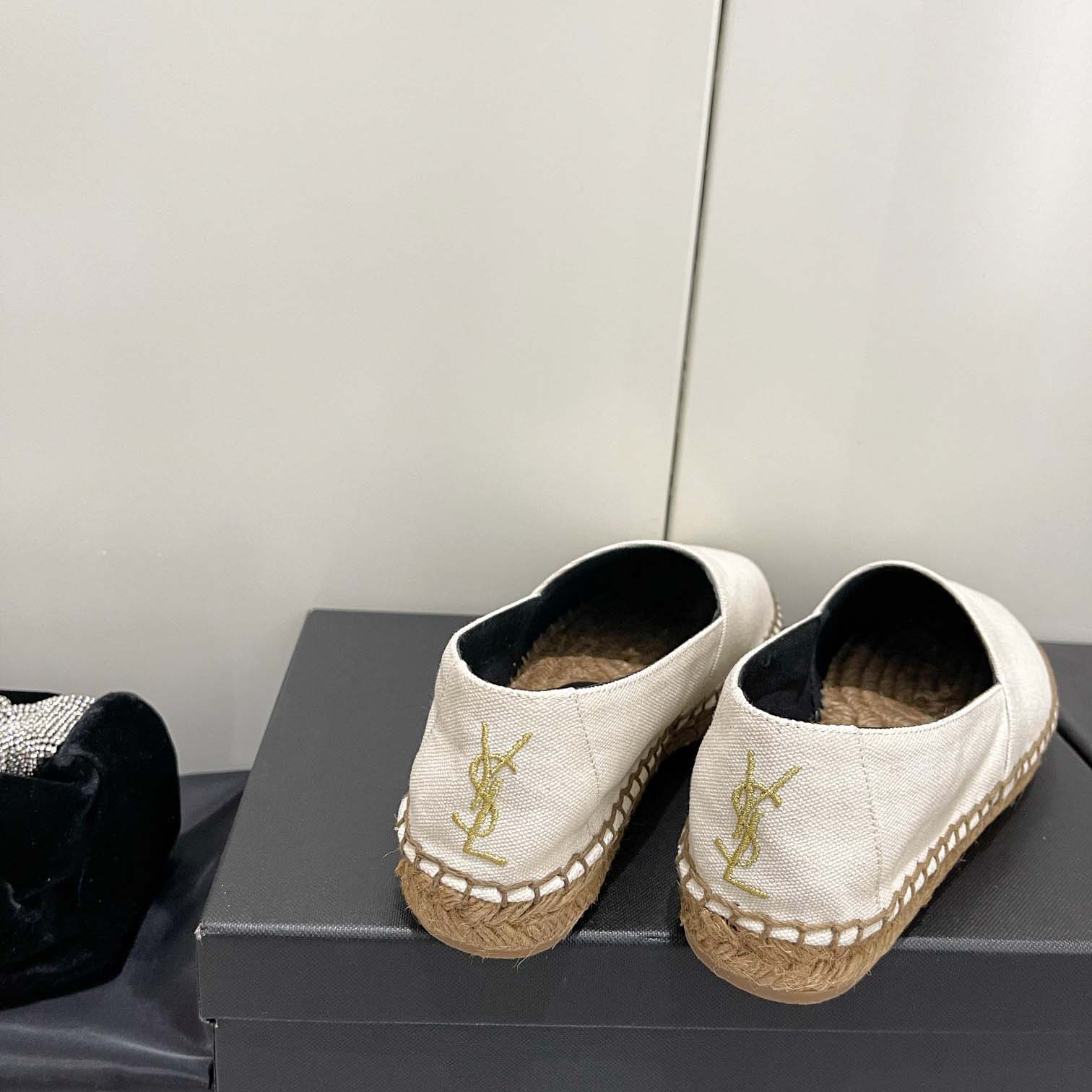Saint Laurent Cassandre bestickte Espadrilles aus Canvas - EUR FASHION