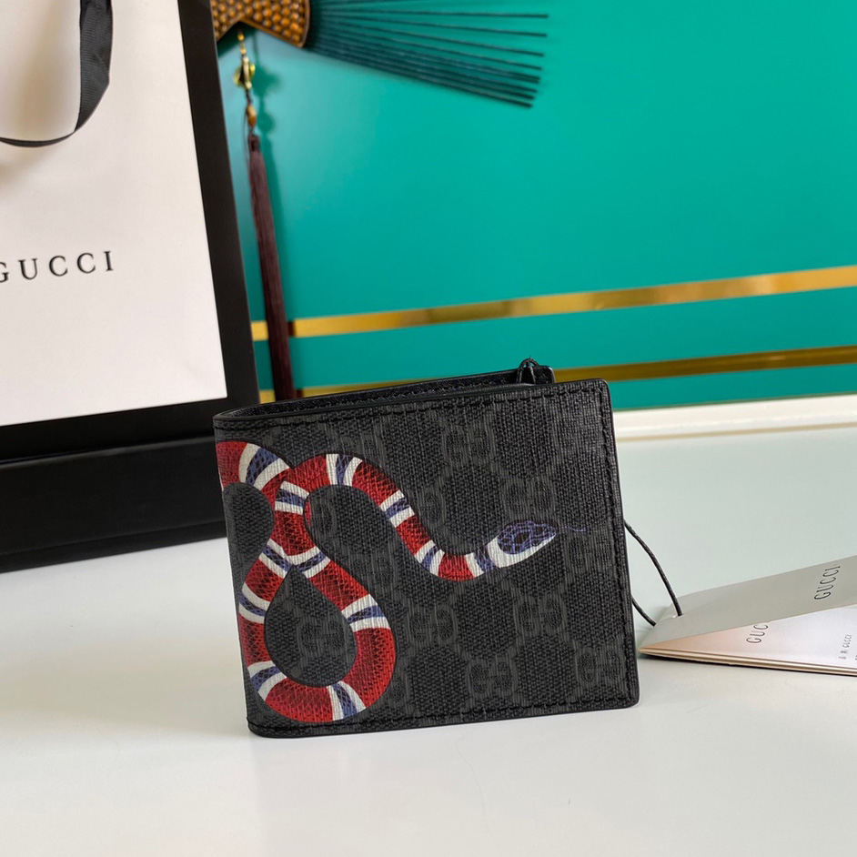 Gucci Kingsnake Print GG Supreme Geldbörse (11-9-1,5 cm) - EUR FASHION