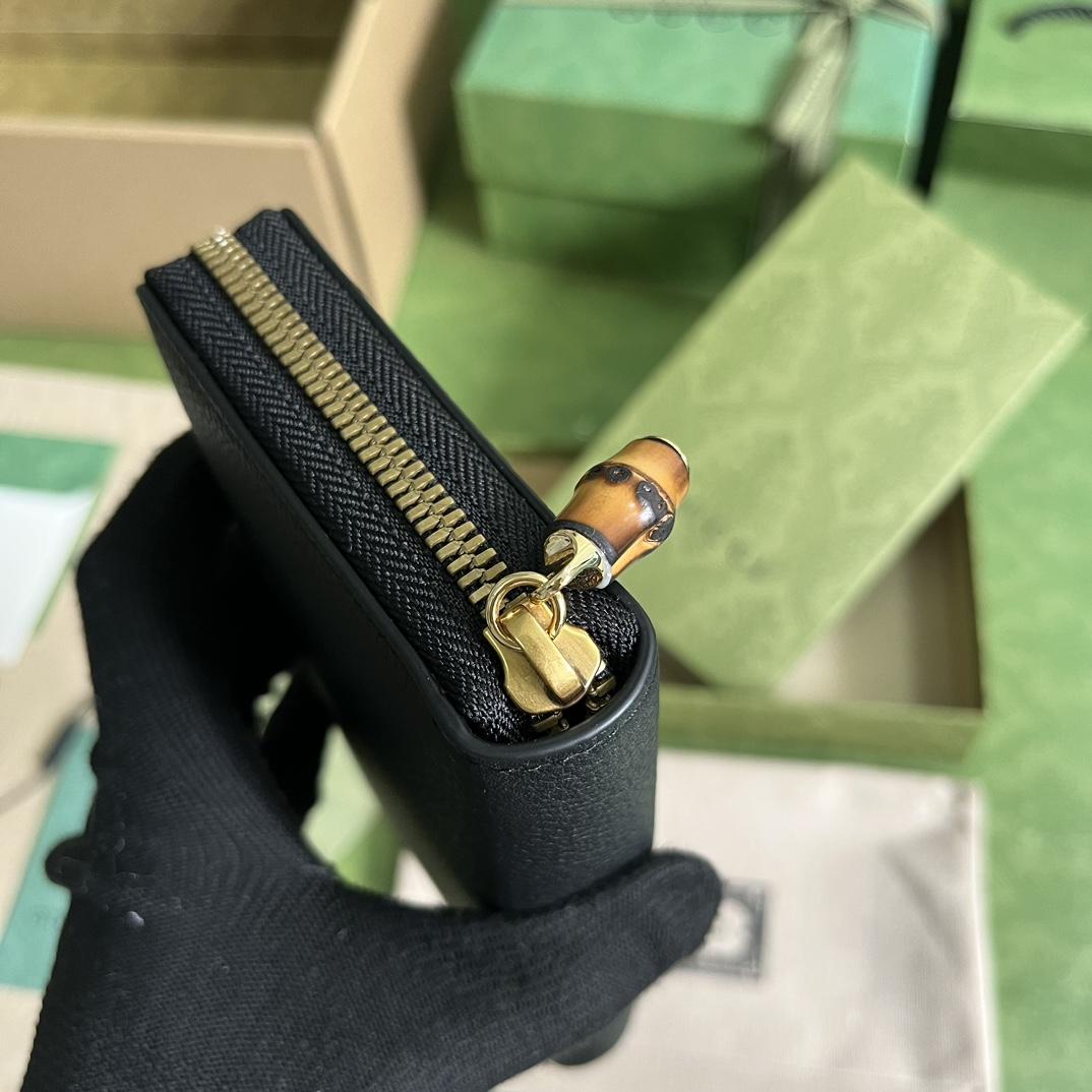 Gucci-Geldbörse mit umlaufendem Reißverschluss und Bambus (19,5 x 11 x 3 cm) - EUR FASHION