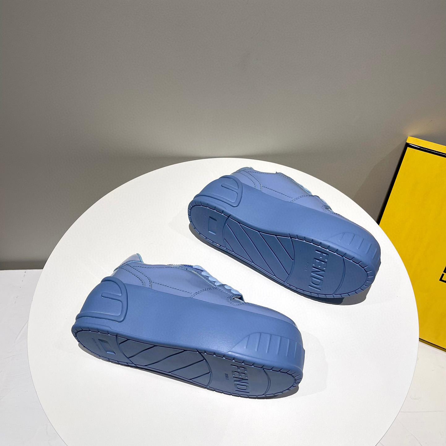 Fendi Fashion Show Low-Tops-Sneaker aus blauem Leder - EUR FASHION