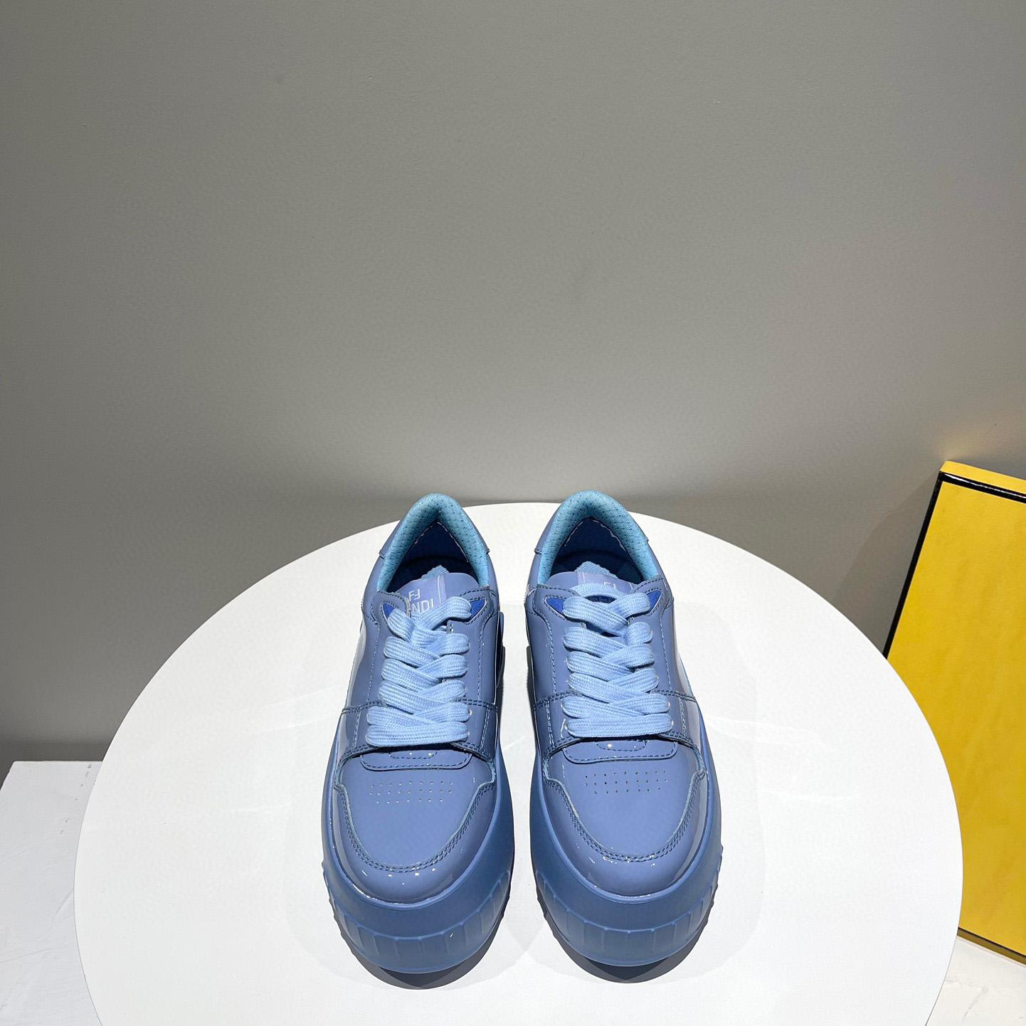 Fendi Fashion Show Low-Tops-Sneaker aus blauem Leder - EUR FASHION