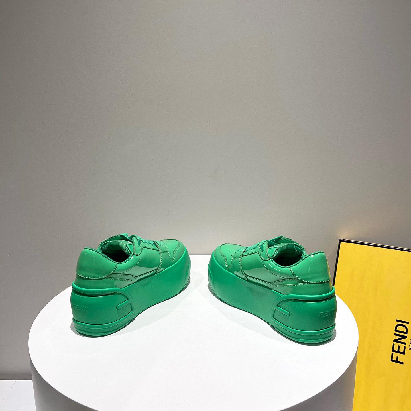 Fendi Fashion Show Low-Top-Sneaker aus grünem Leder - EUR FASHION