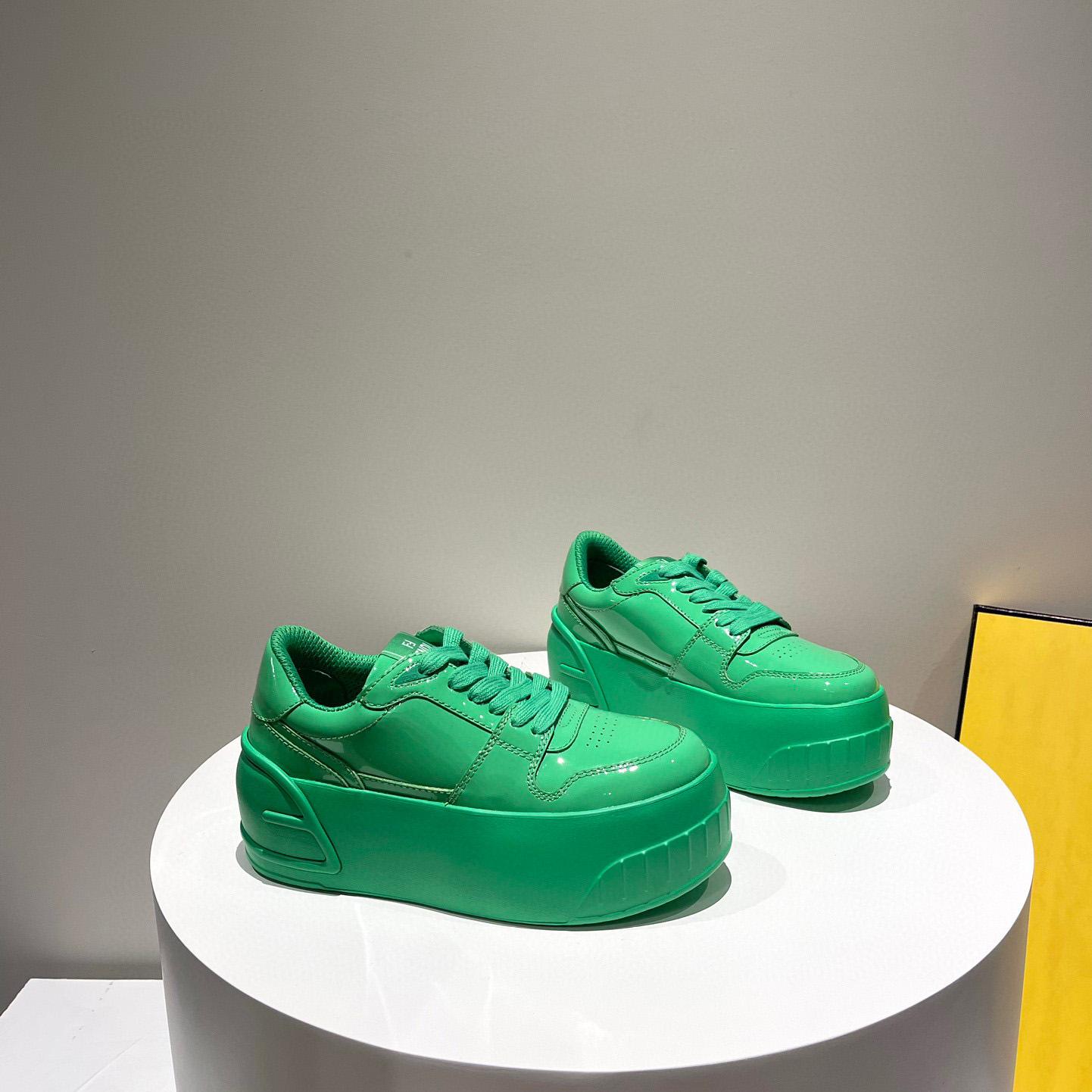 Fendi Fashion Show Low-Top-Sneaker aus grünem Leder - EUR FASHION