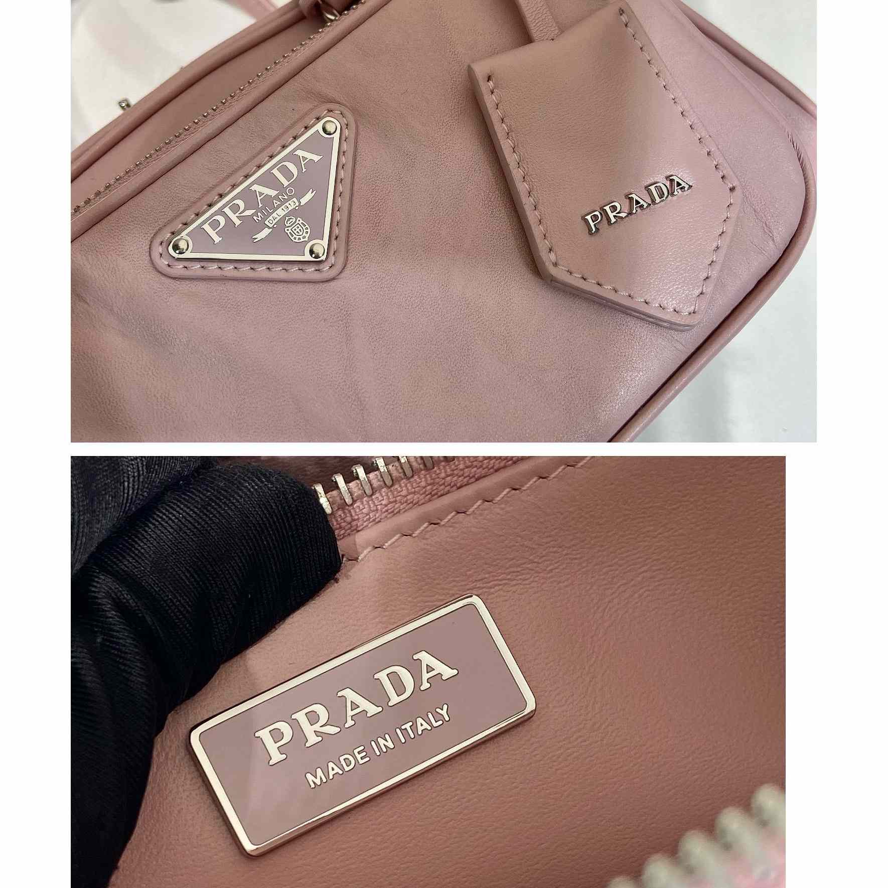 Prada-Tasche aus antikem Nappaleder mit mehreren Taschen und Henkel - EUR FASHION