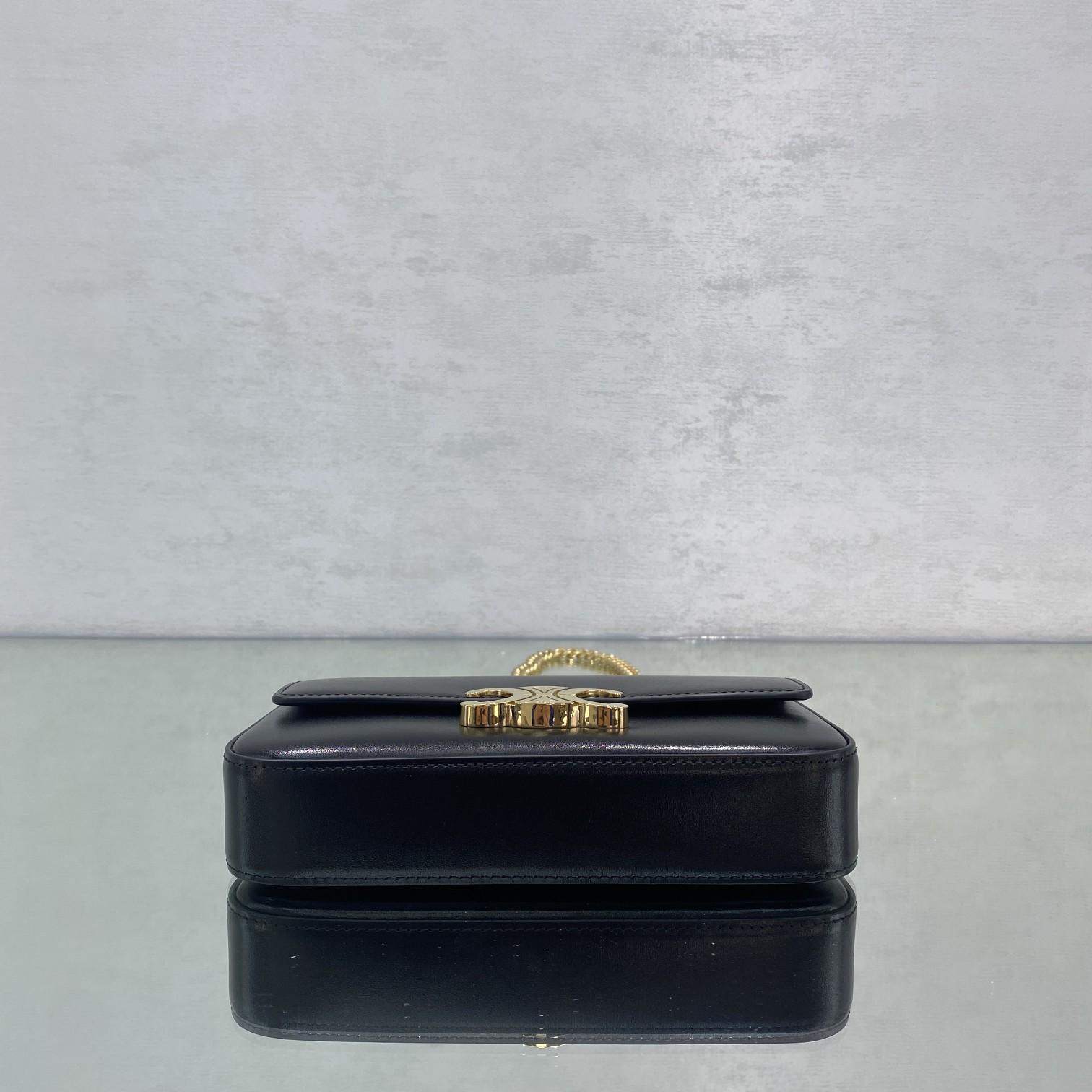 Celine Chain Box Triomphe Tasche aus glänzendem Kalbsleder - EUR FASHION