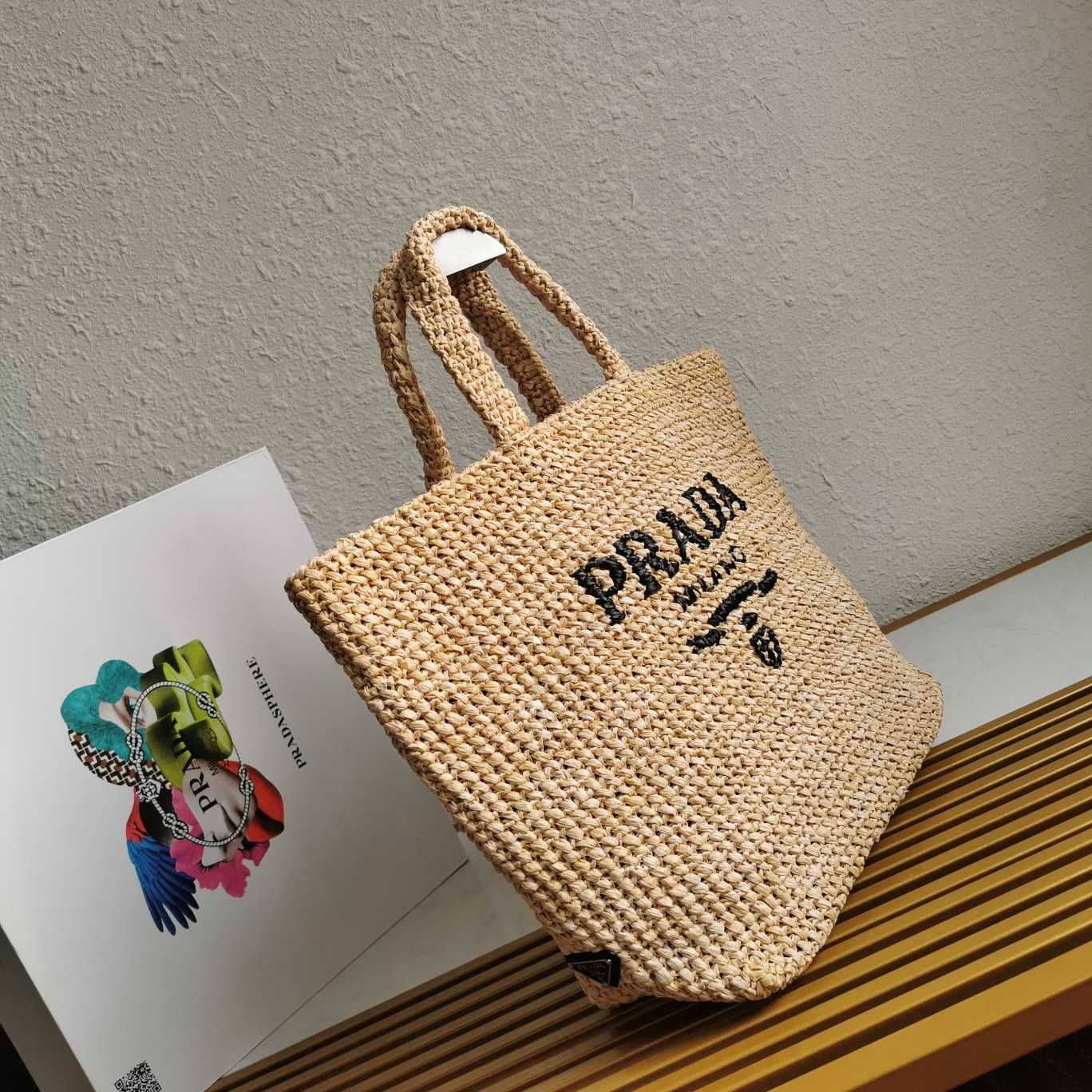 Kleine Prada-Einkaufstasche aus Raffiabast - EUR FASHION
