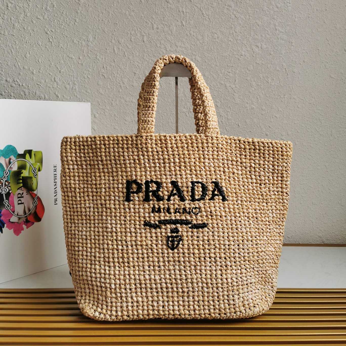 Kleine Prada-Einkaufstasche aus Raffiabast - EUR FASHION