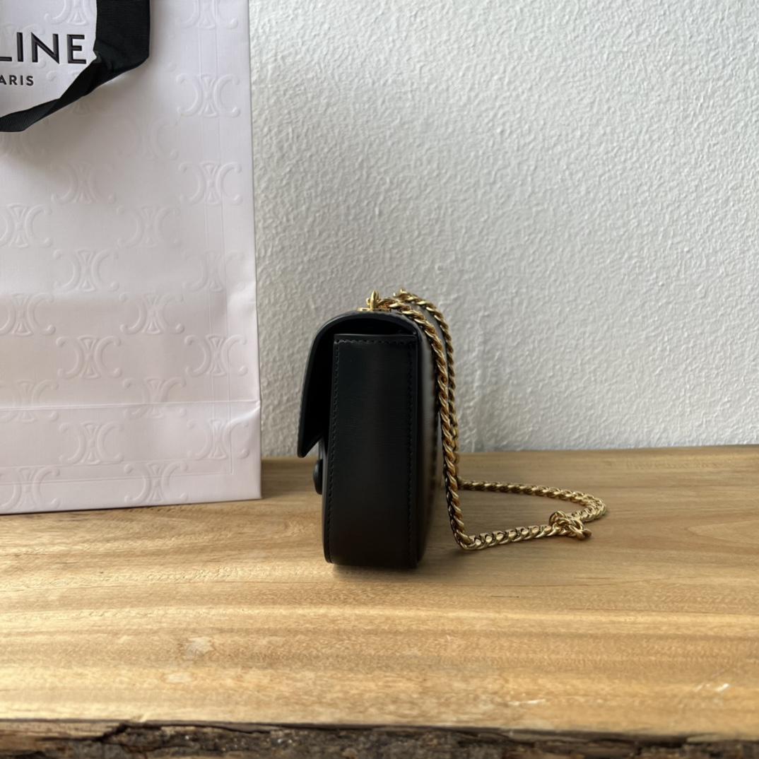 Celine Chain Umhängetasche Cuir Triomphe aus glänzendem Kalbsleder - EUR FASHION