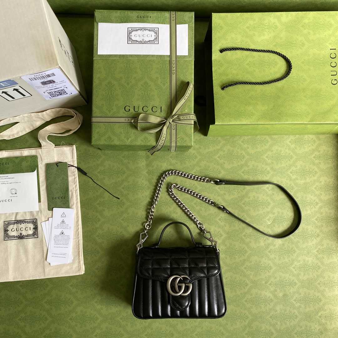 Gucci GG Marmont Mini-Tasche mit Henkel (21 x 15,5 x 8 cm) - EUR FASHION