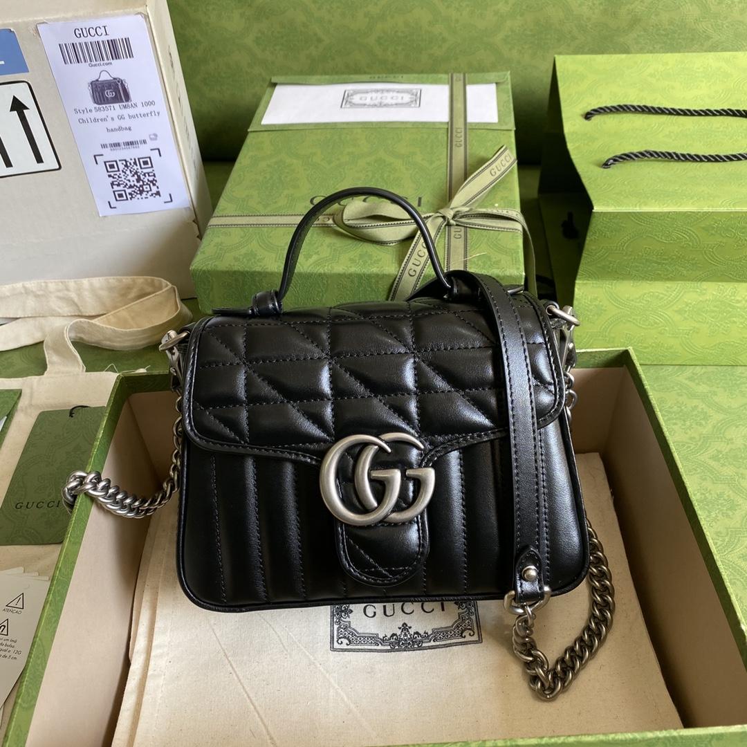 Gucci GG Marmont Mini-Tasche mit Henkel (21 x 15,5 x 8 cm) - EUR FASHION