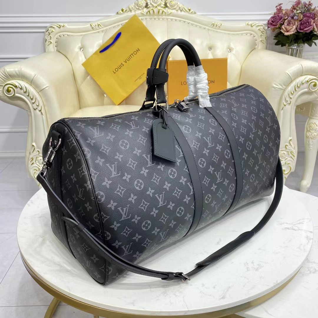 Louis Vuitton Keepall 55 Monogram Eclipse (55-24-30CM) - EUR FASHION