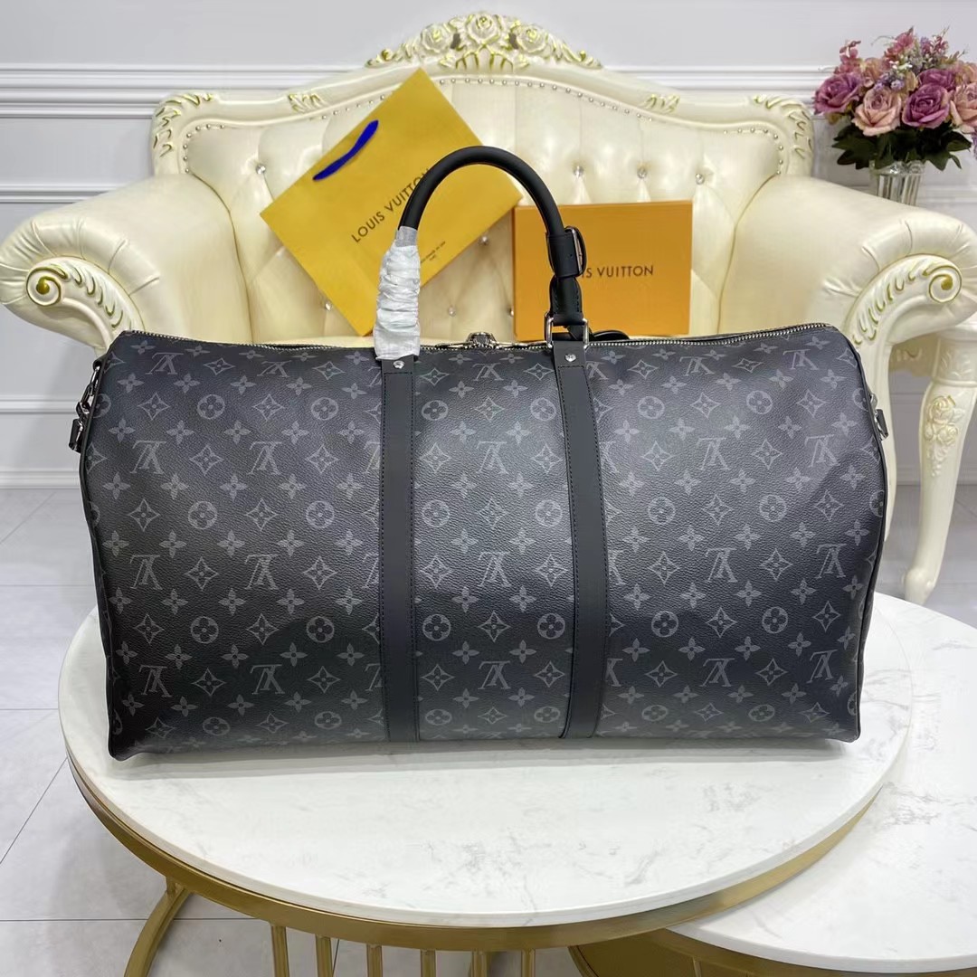 Louis Vuitton Keepall 55 Monogram Eclipse (55-24-30CM) - EUR FASHION