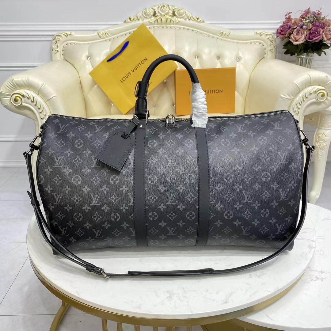 Louis Vuitton Keepall 55 Monogram Eclipse (55-24-30CM) - EUR FASHION