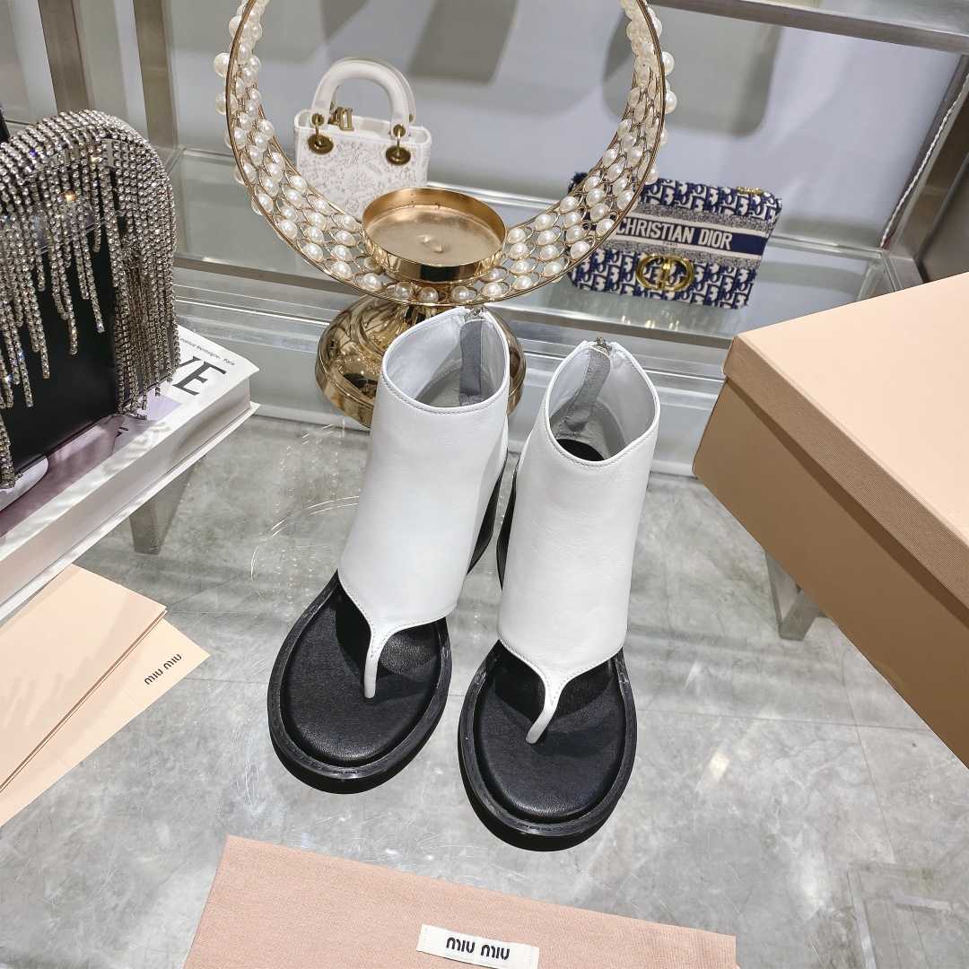 Miu Miu Leder-Tanga-Stiefeletten - EUR FASHION