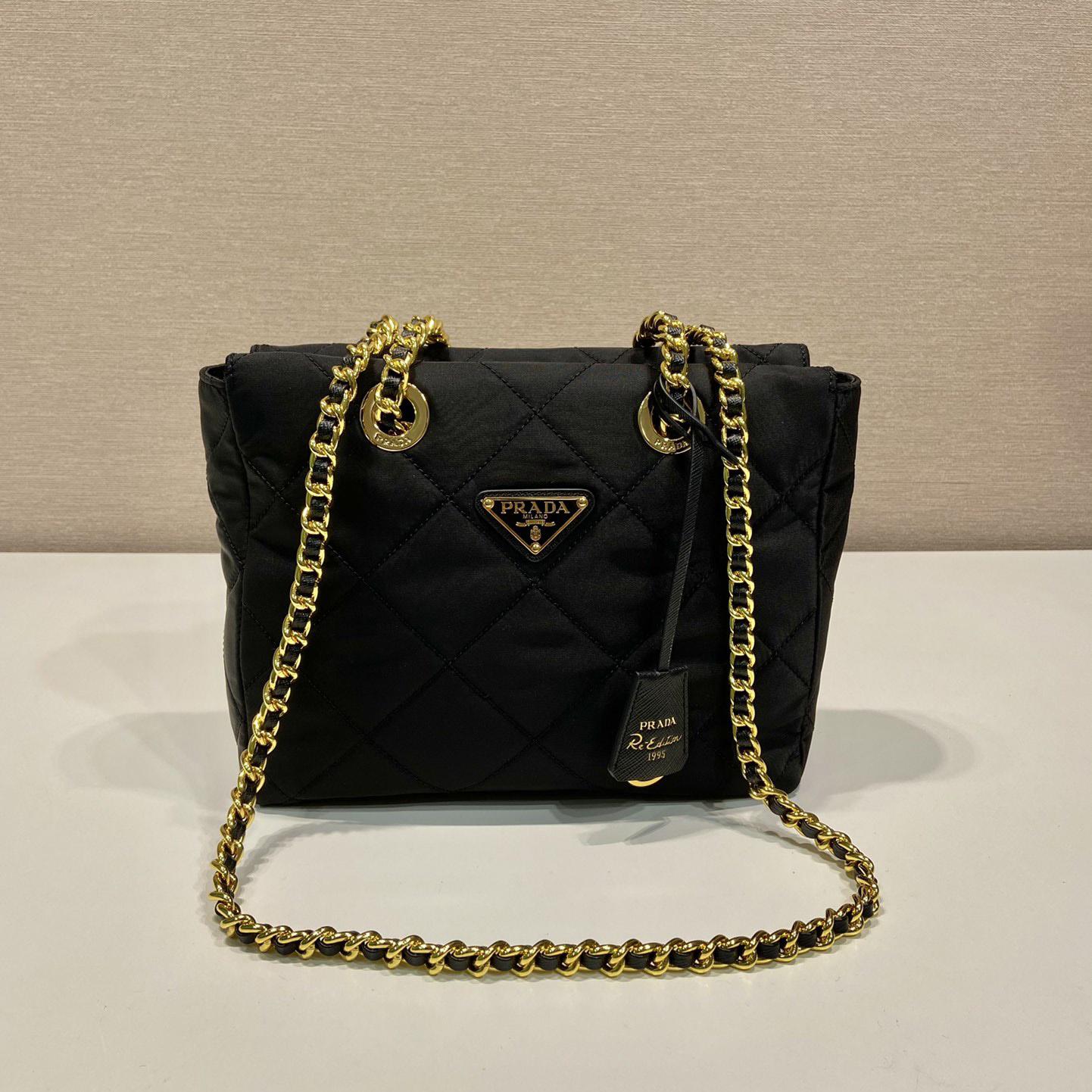 Prada Nylon Tessuto Impuntu gesteppte Umhängetasche Schwarz (25-24-5 cm) - EUR FASHION