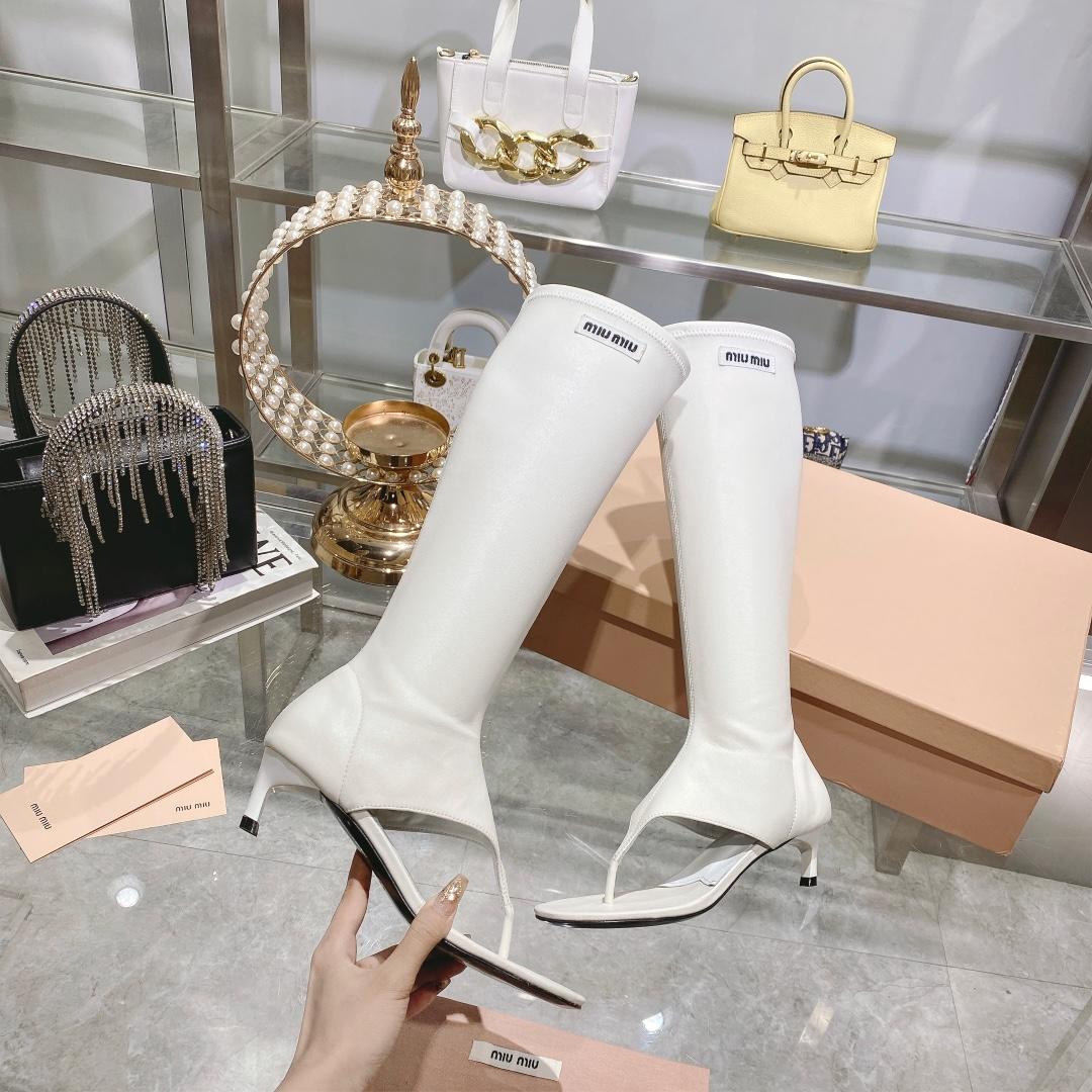Miu Miu Stretch-Nappaleder-Zapfenstiefel - EUR FASHION
