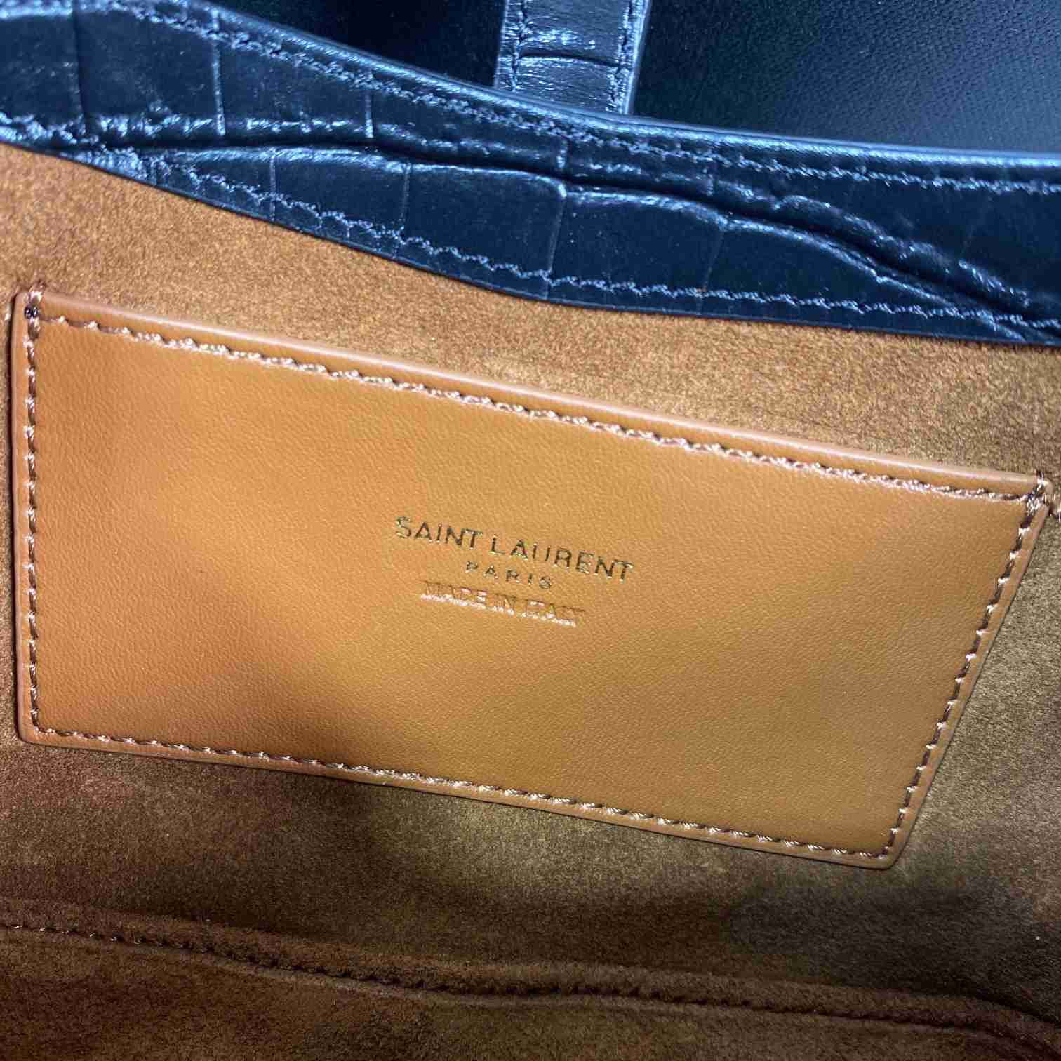 Saint Laurent 5A7 Umhängetasche mit Krokodilprägung (19 x 12,5 x 4,5) - EUR FASHION