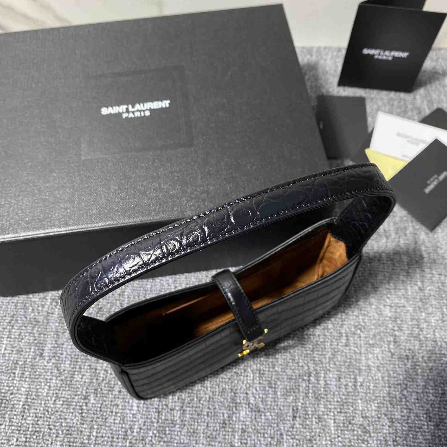 Saint Laurent 5A7 Umhängetasche mit Krokodilprägung (19 x 12,5 x 4,5) - EUR FASHION