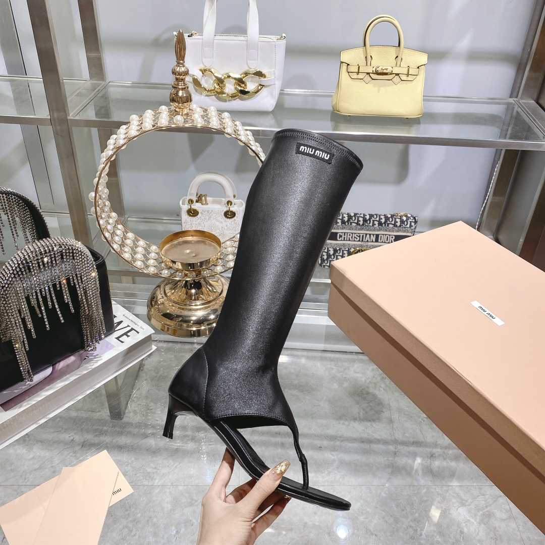 Miu Miu Stretch-Nappaleder-Zapfenstiefel - EUR FASHION
