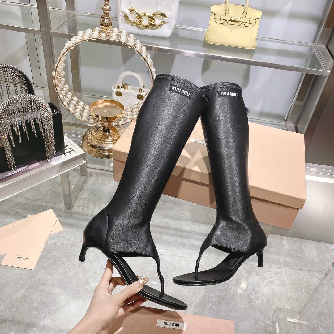 Miu Miu Stretch-Nappaleder-Zapfenstiefel - EUR FASHION