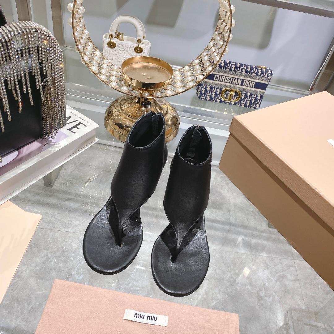 Miu Miu Leder-Tanga-Stiefeletten - EUR FASHION