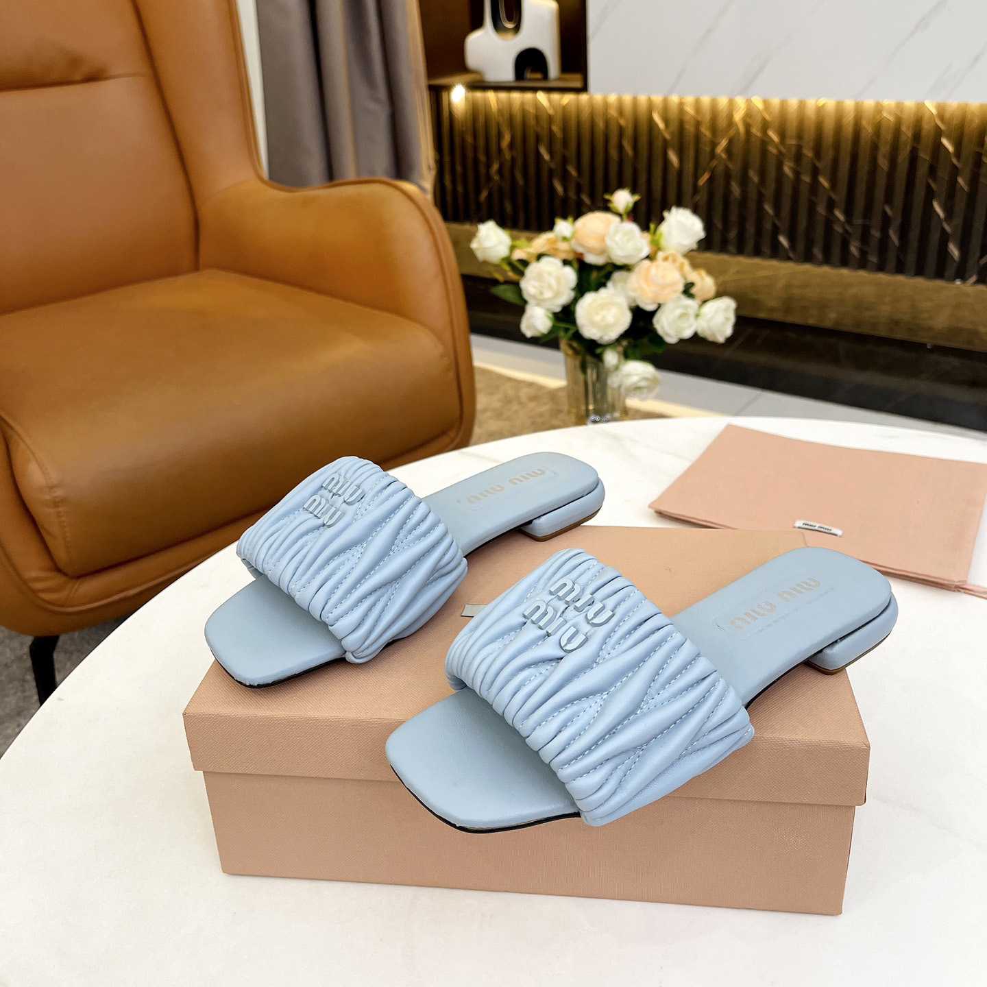 Miu Miu Matelassé Nappa Lederrutschen - EUR FASHION