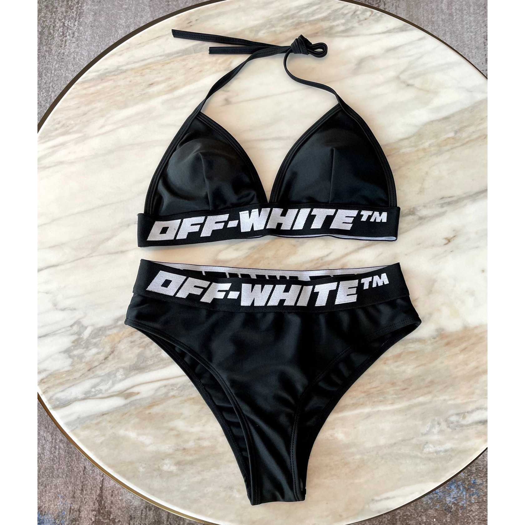 Off-White c/o Virgil Abloh Schwarzer zweiteiliger Badeanzug für Damen - EUR FASHION