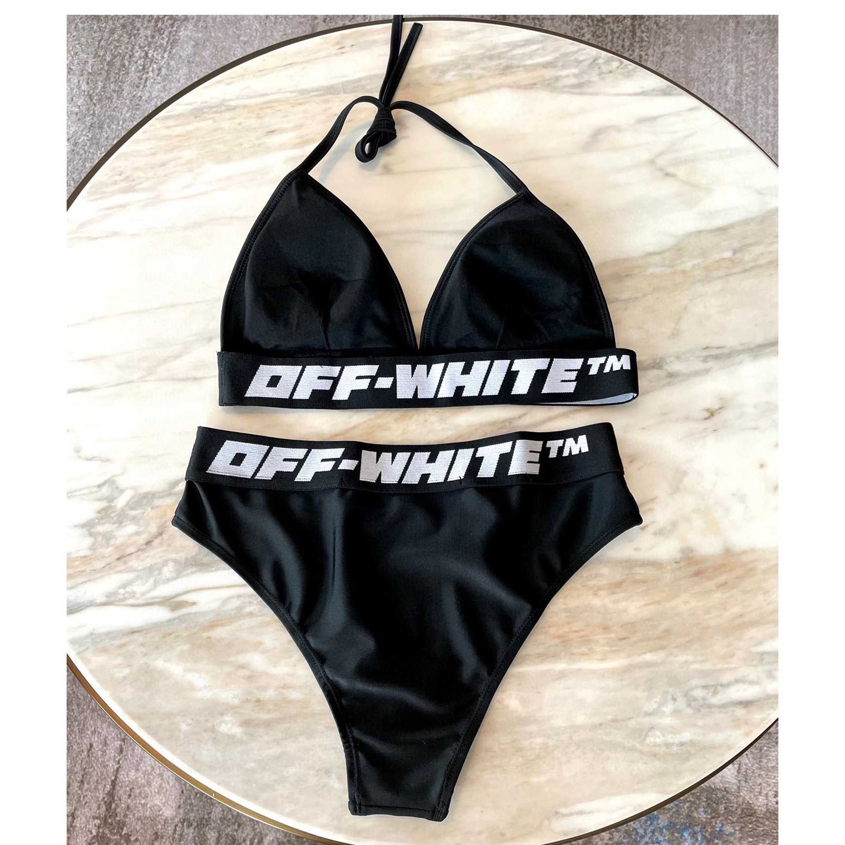 Off-White c/o Virgil Abloh Schwarzer zweiteiliger Badeanzug für Damen - EUR FASHION