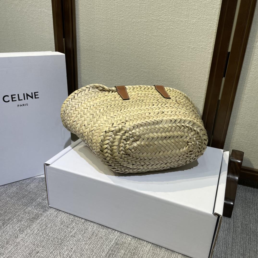 Celine Teen Triomphe Celine Classic Panier aus Palmblättern und hellbraunem Kalbsleder - EUR FASHION