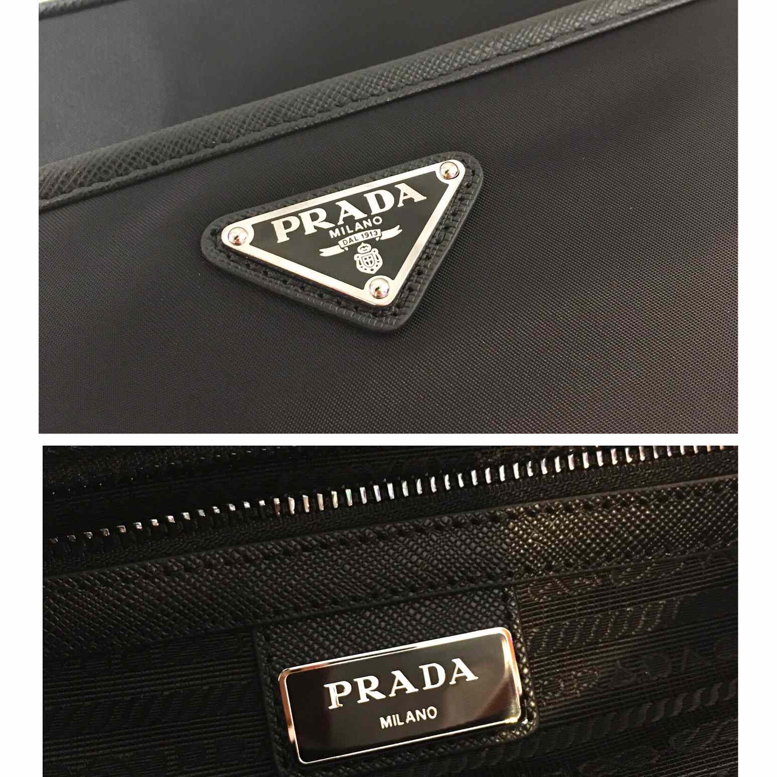 Prada Umhängetasche aus Re-Nylon und Saffiano-Leder (23 x 16 x 7 cm) - EUR FASHION