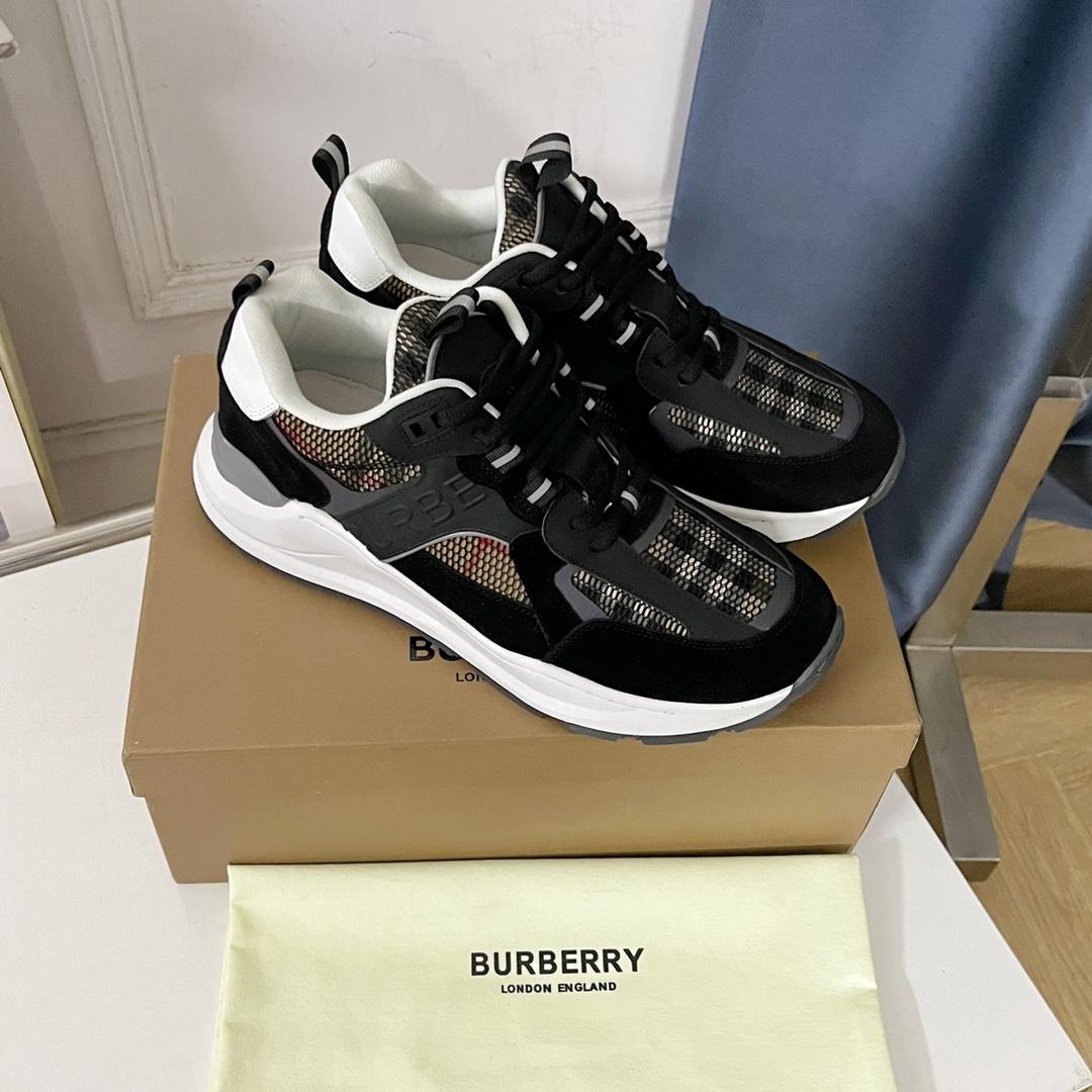 Sneakers aus Leder, Wildleder und Mesh mit Burberry-Logoprägung - EUR FASHION