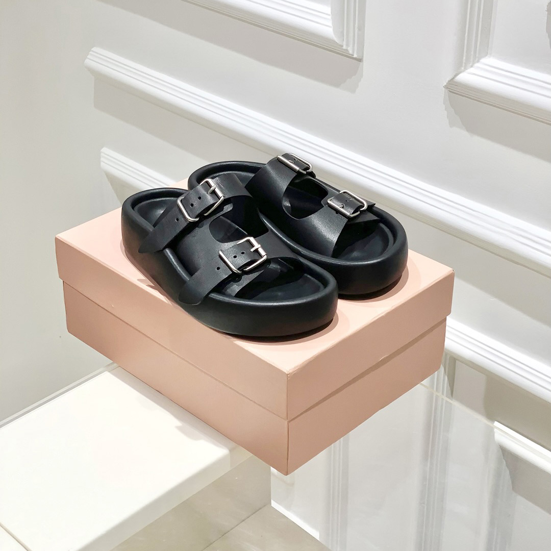 Maison Margiela MM6 Ledersandalen mit Schnallenriemen - EUR FASHION