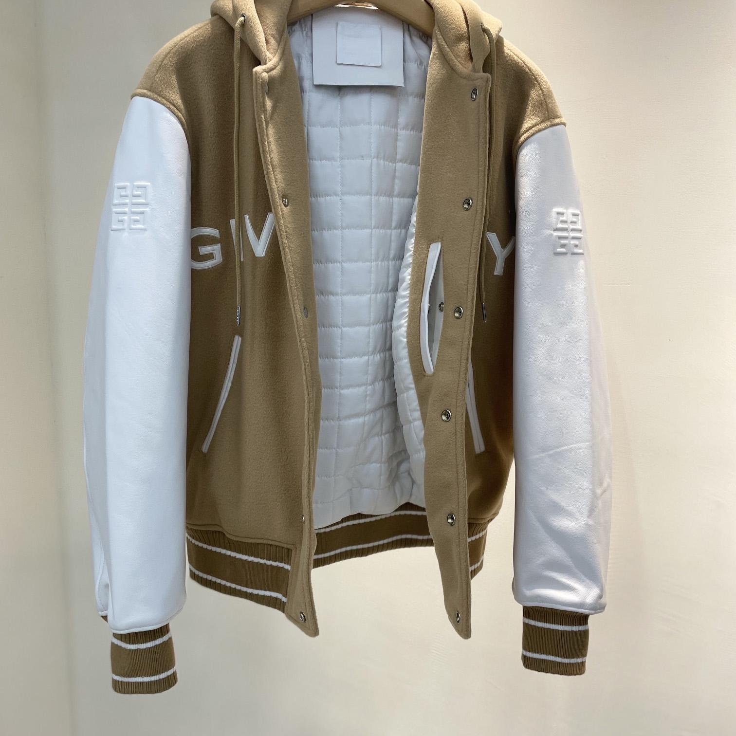 Große College-Jacke aus Wolle und Leder mit Kapuze von Givenchy - EUR FASHION