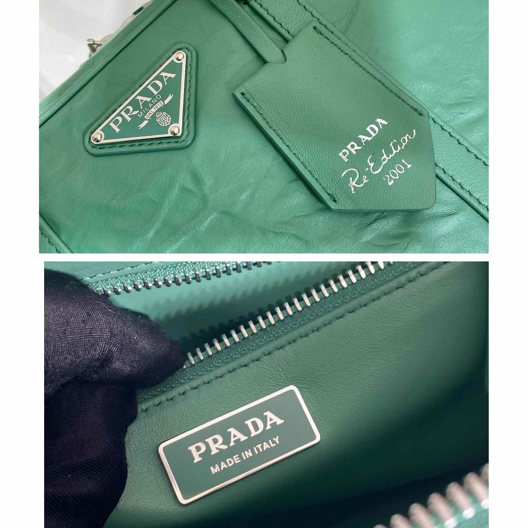Prada Mittelgroße Tasche aus antikem Nappaleder mit Henkel - EUR FASHION