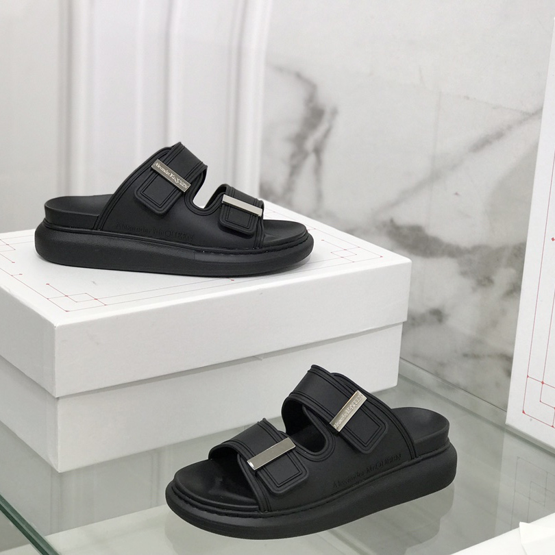 Alexander Mqueen Hybrid-Slide für Damen in Schwarz/Silber - EUR FASHION
