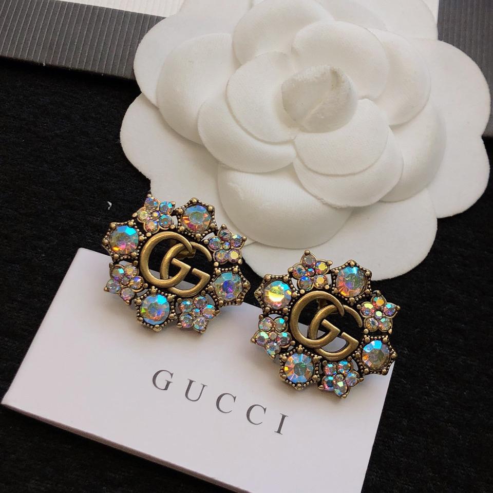 Gucci Doppel-G-Kristallblumen-Ohrringe - EUR FASHION