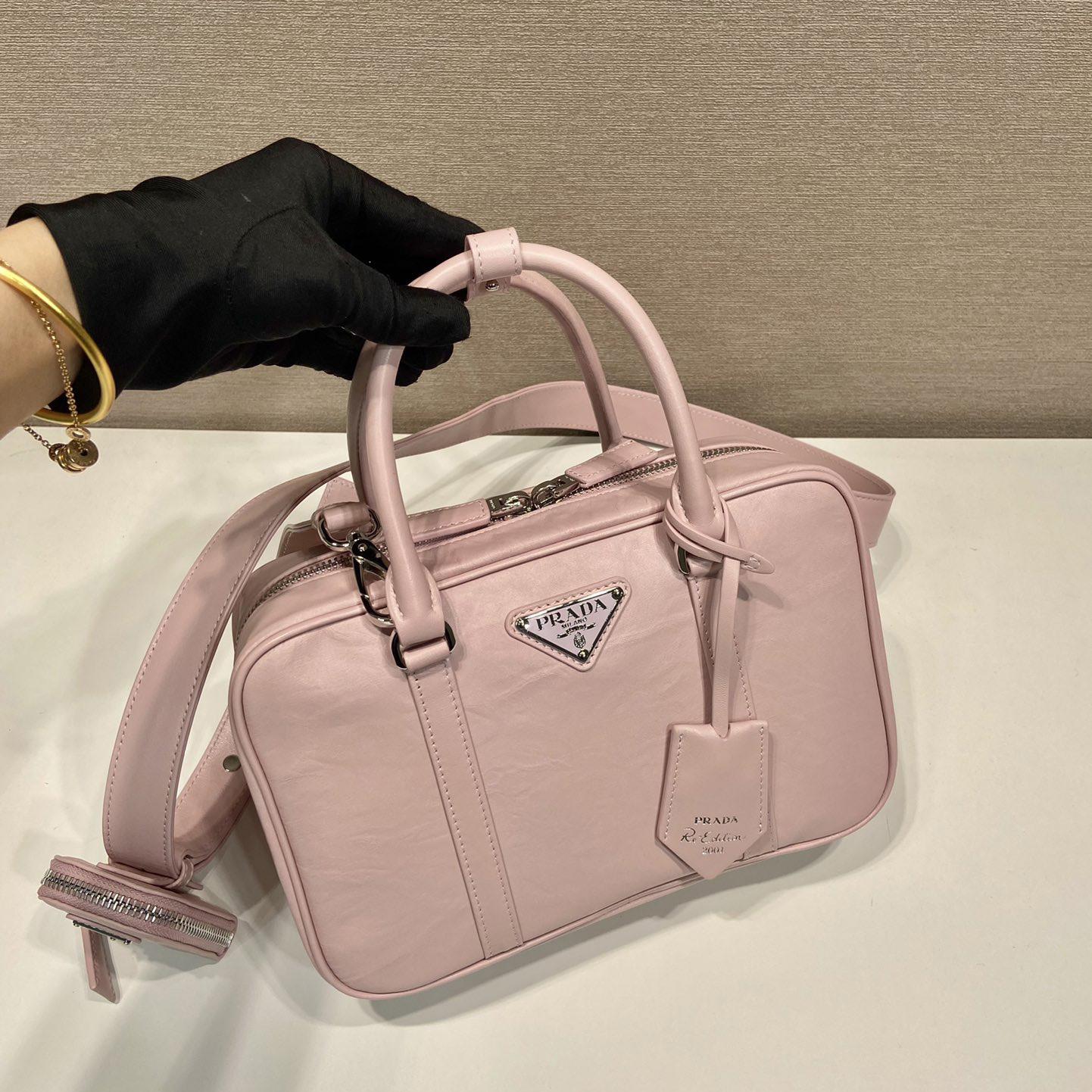 Prada Mittelgroße Tasche aus antikem Nappaleder mit Henkel - EUR FASHION