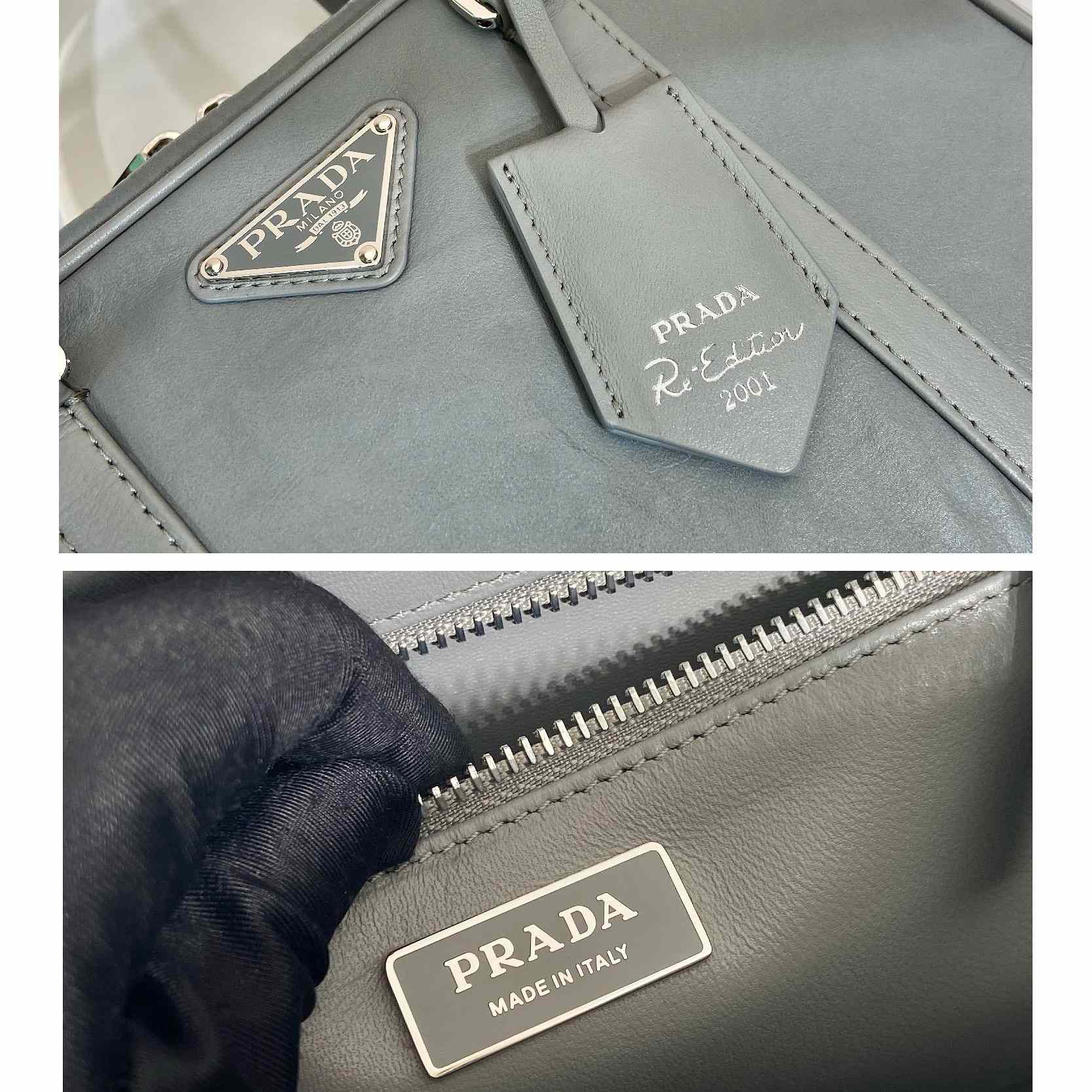 Prada Mittelgroße Tasche aus antikem Nappaleder mit Henkel - EUR FASHION