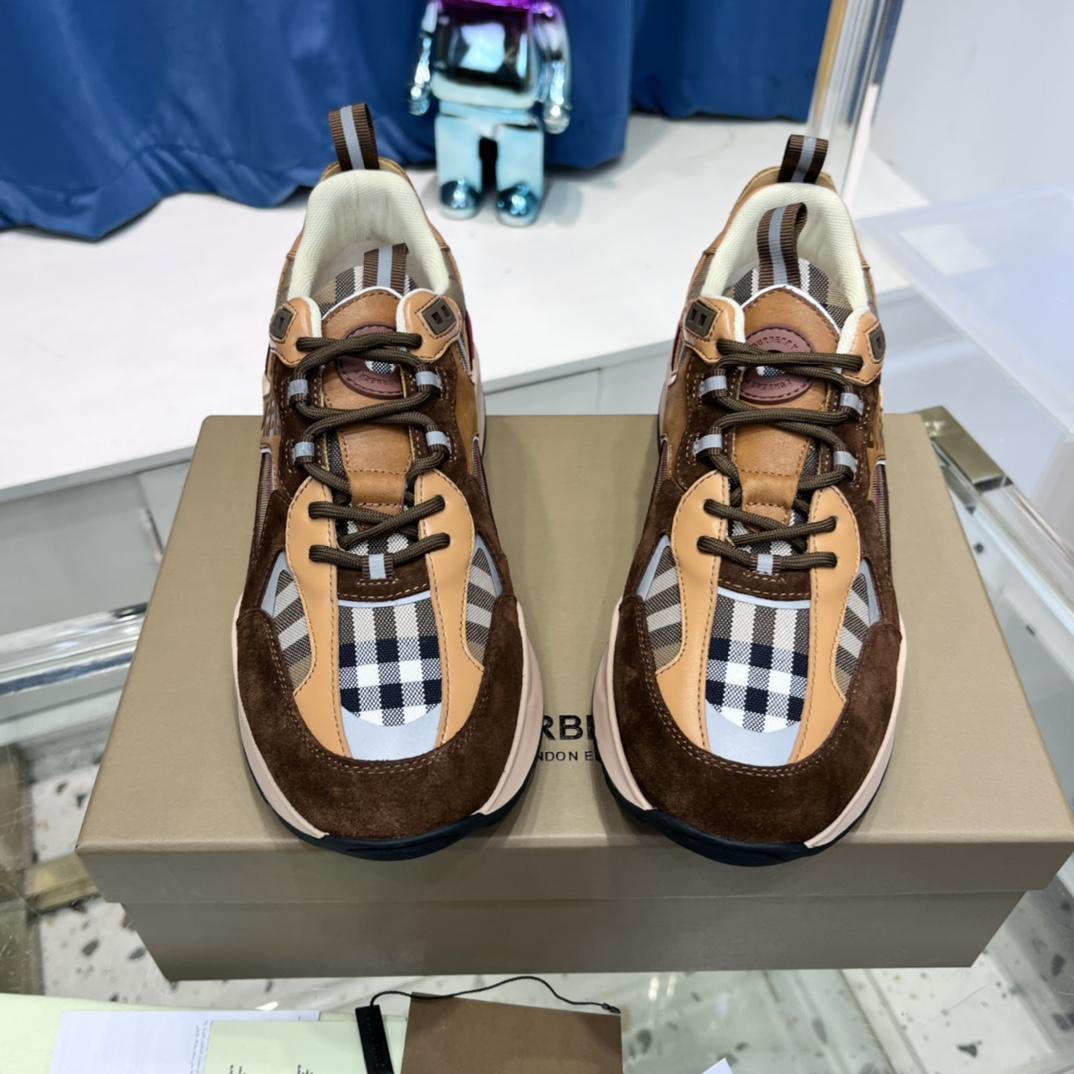 Burberry-Sneaker mit Logo-Print, Karomuster und Wildleder - EUR FASHION