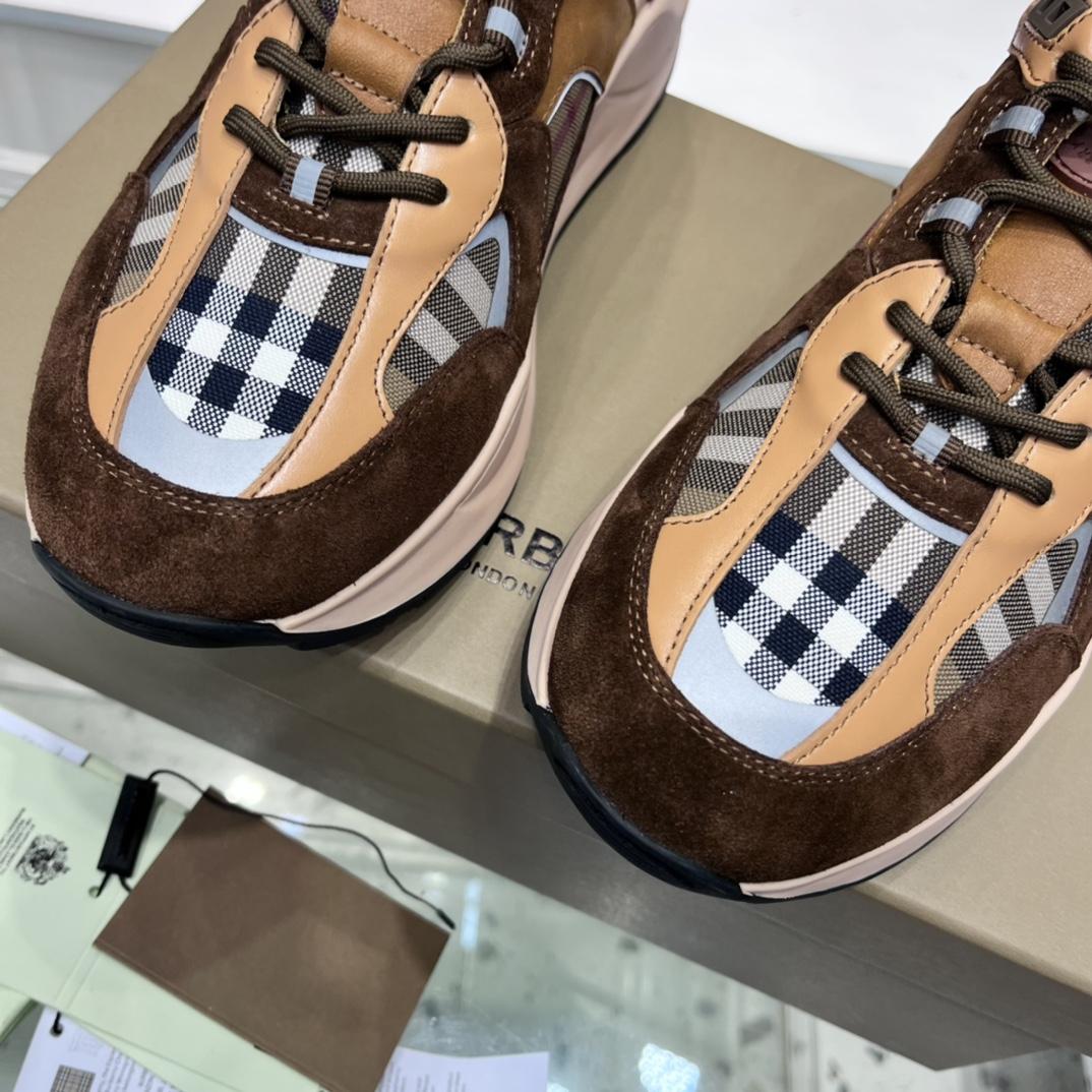 Burberry-Sneaker mit Logo-Print, Karomuster und Wildleder - EUR FASHION